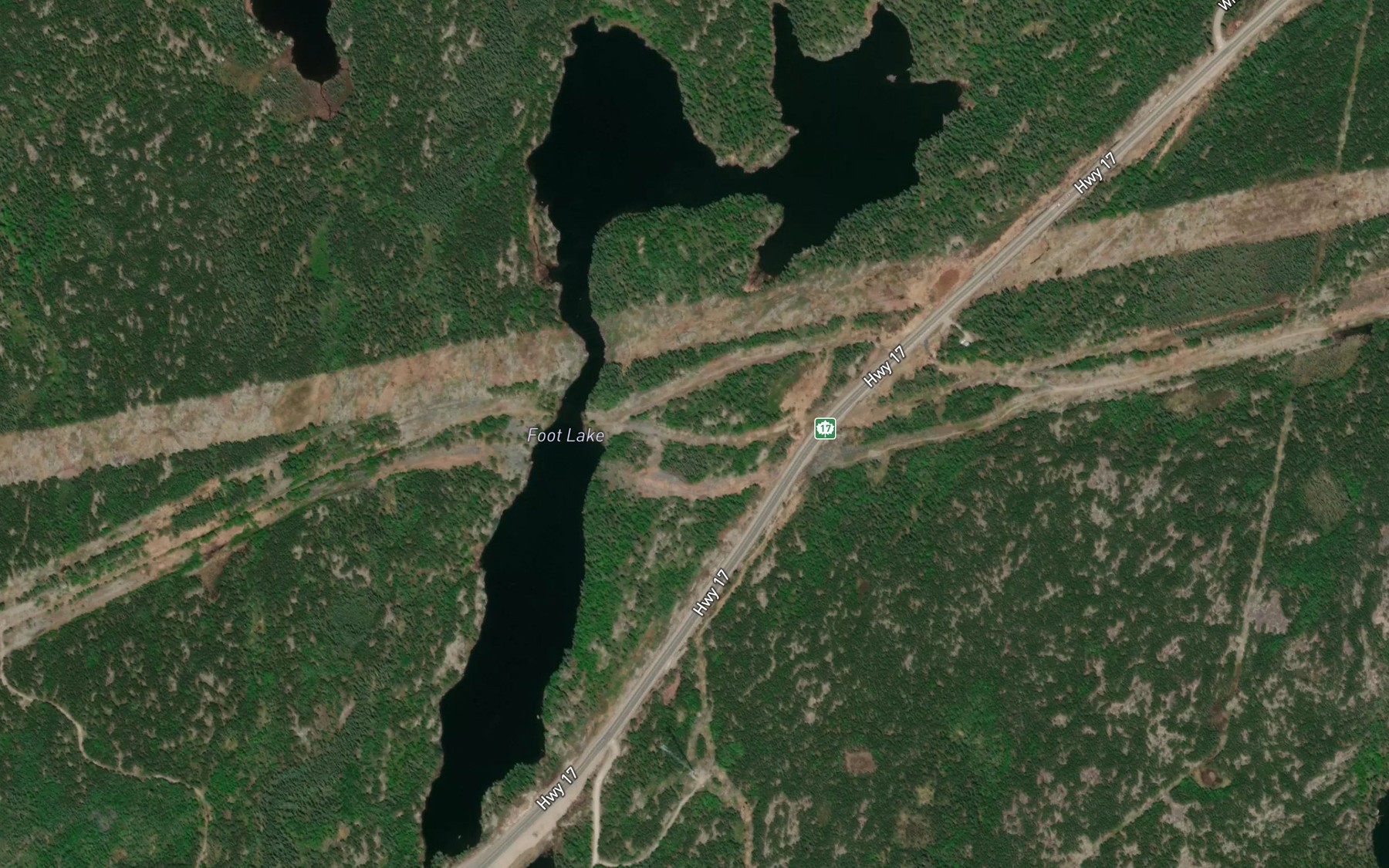 Satellite map of the Foot Lake