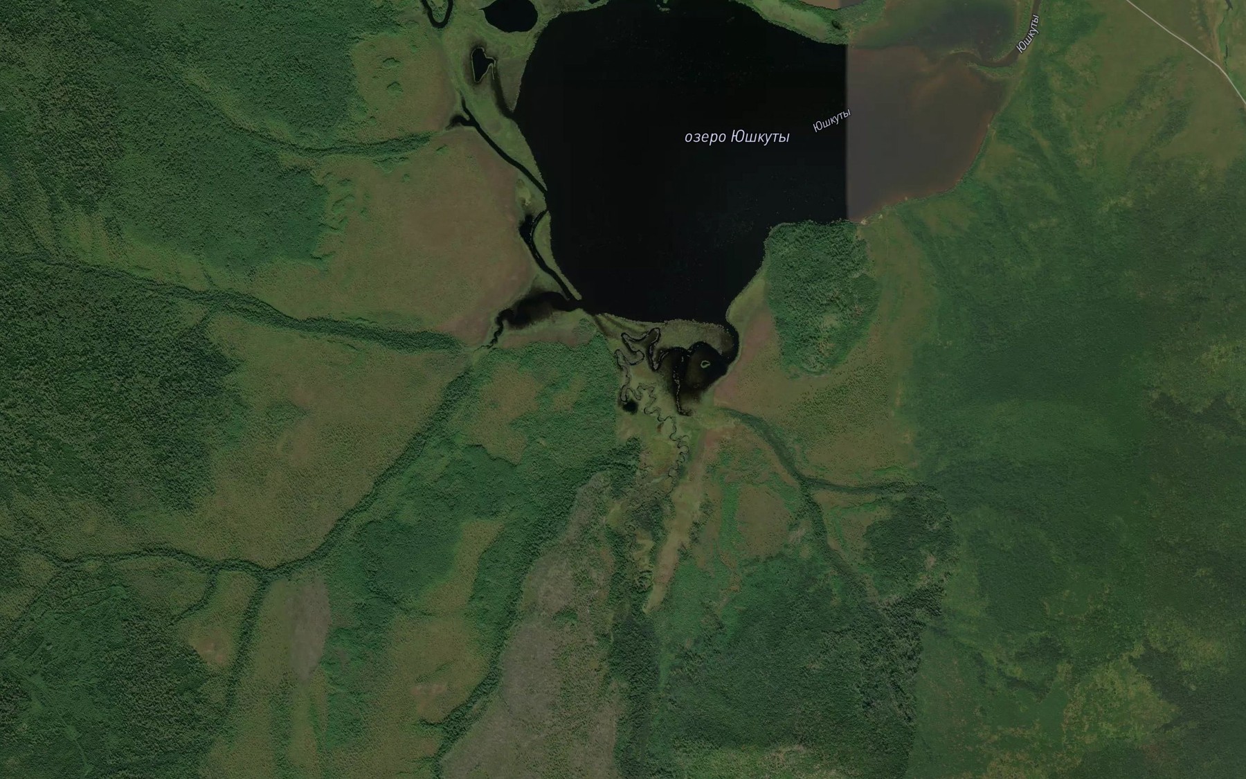 Satellite map of the Duga