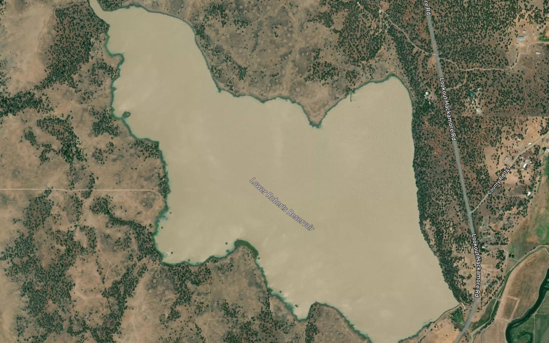 Satellite map of the Lower Roberts Reservoir