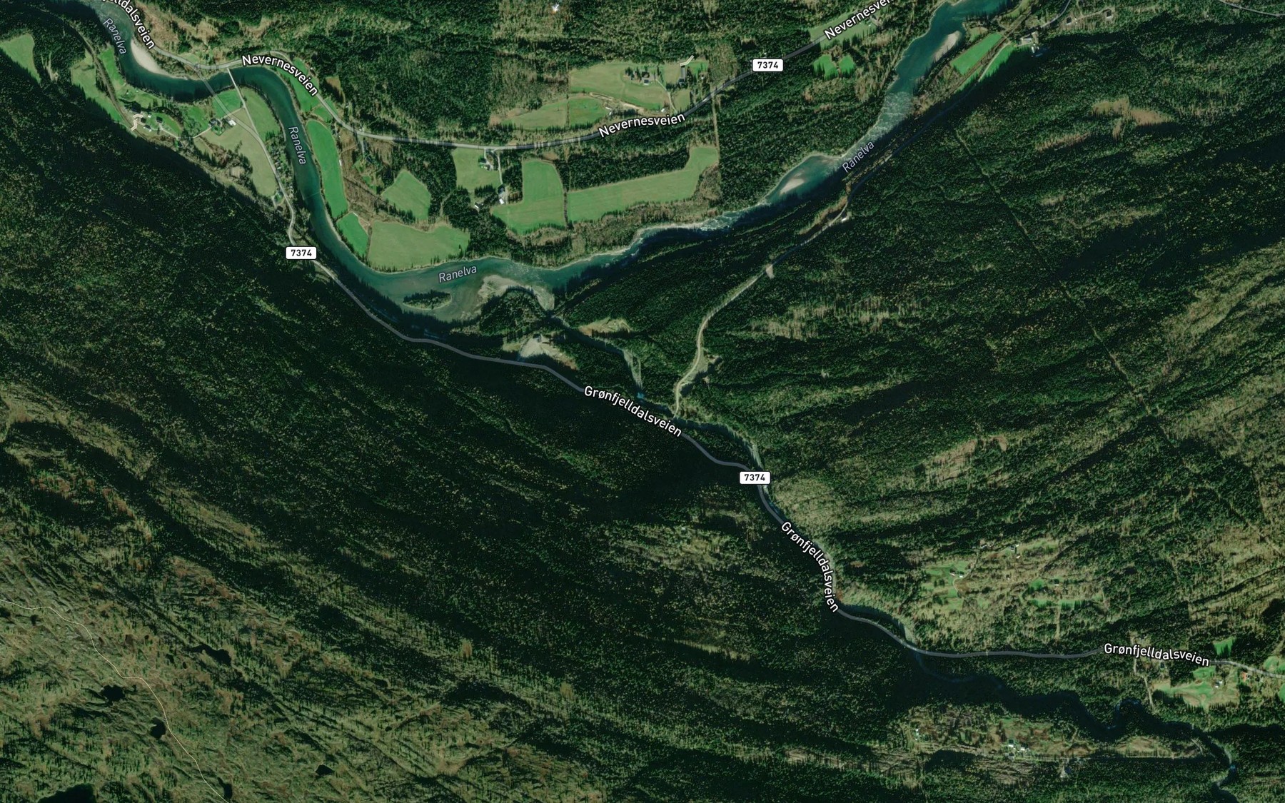 Satellite map of the Dunderforsen