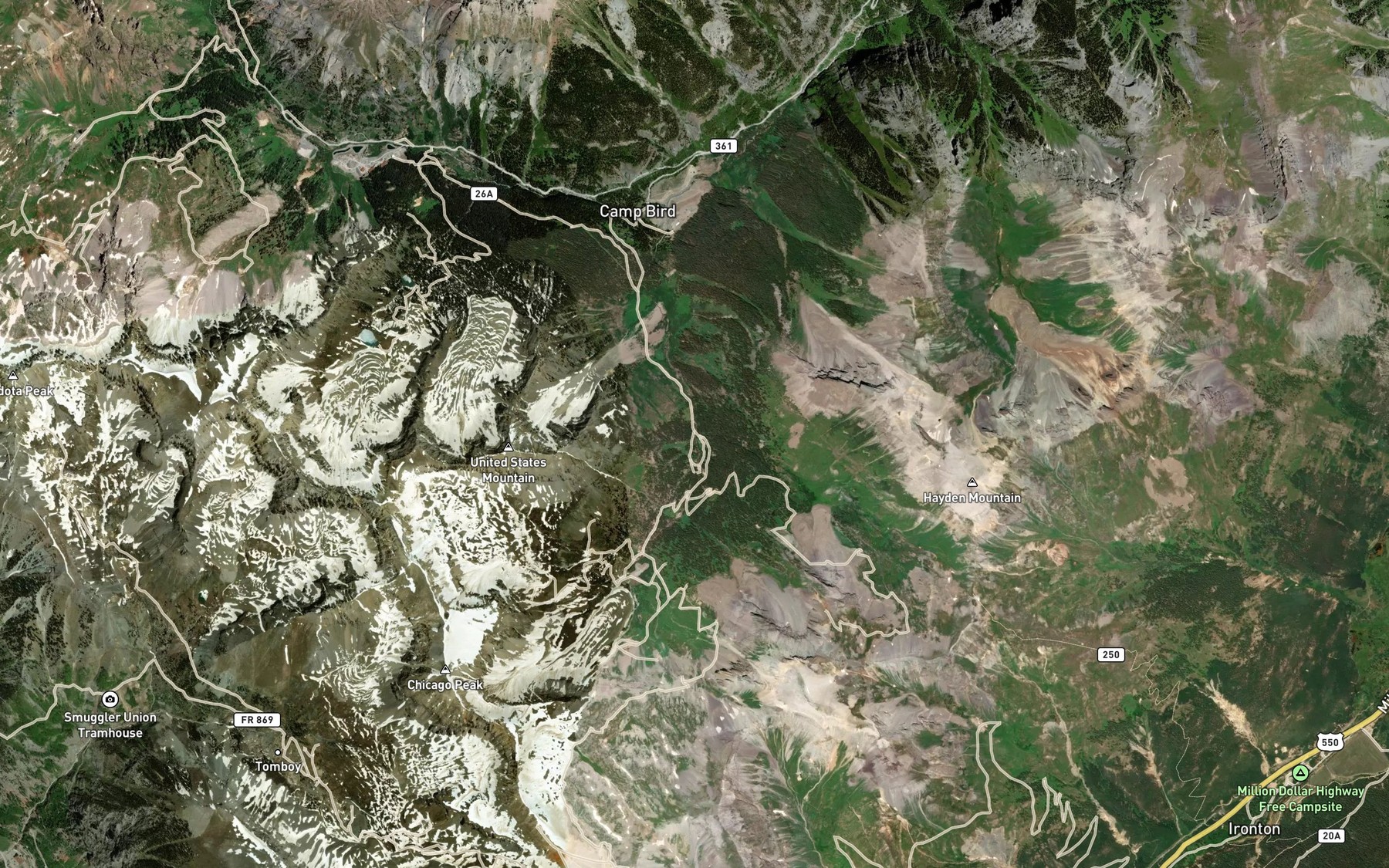 Satellite map of the Richmond Creek