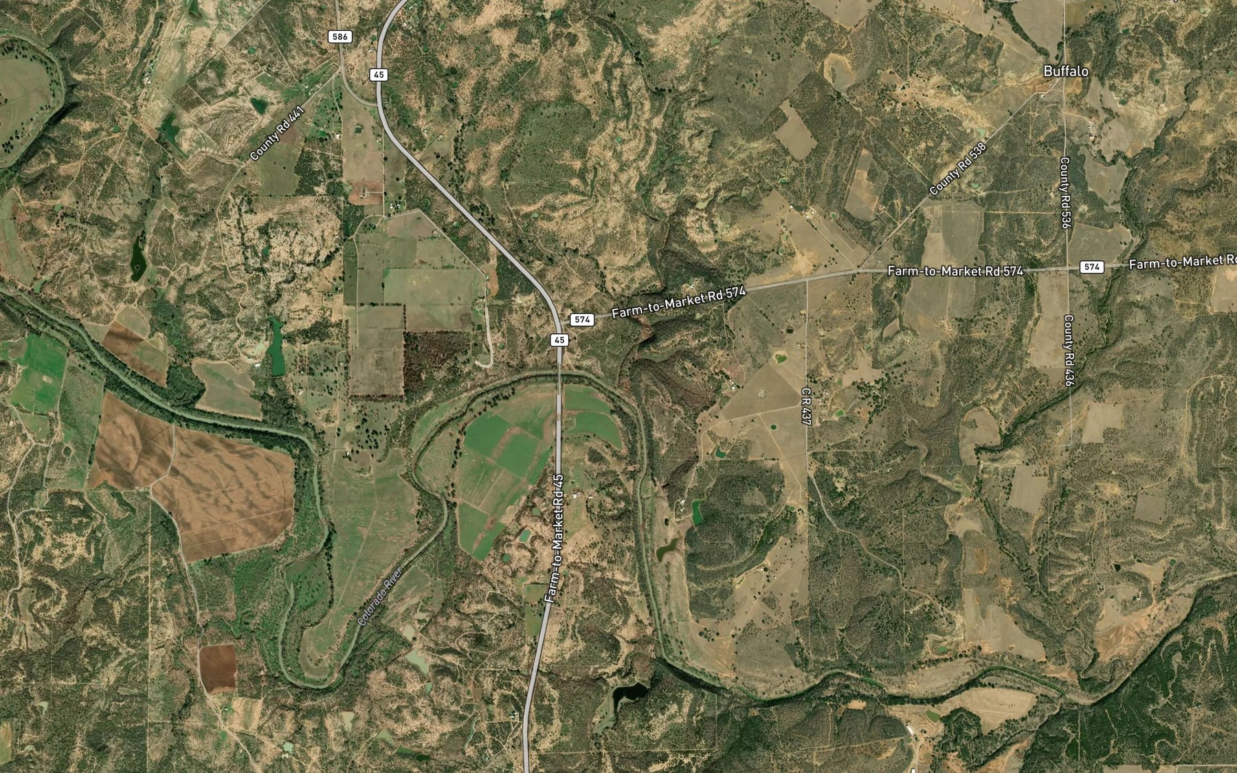 Satellite map of the Rocky Creek