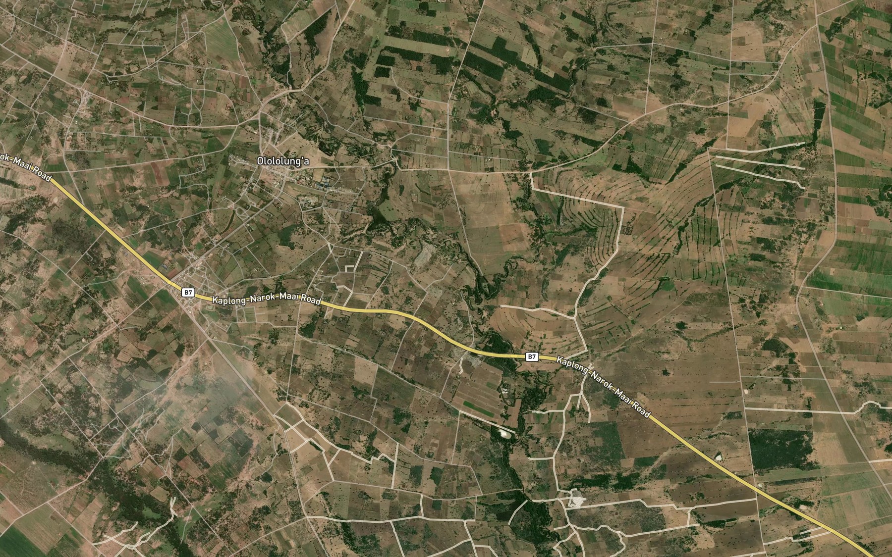 Satellite map of the Engare Endorroboni