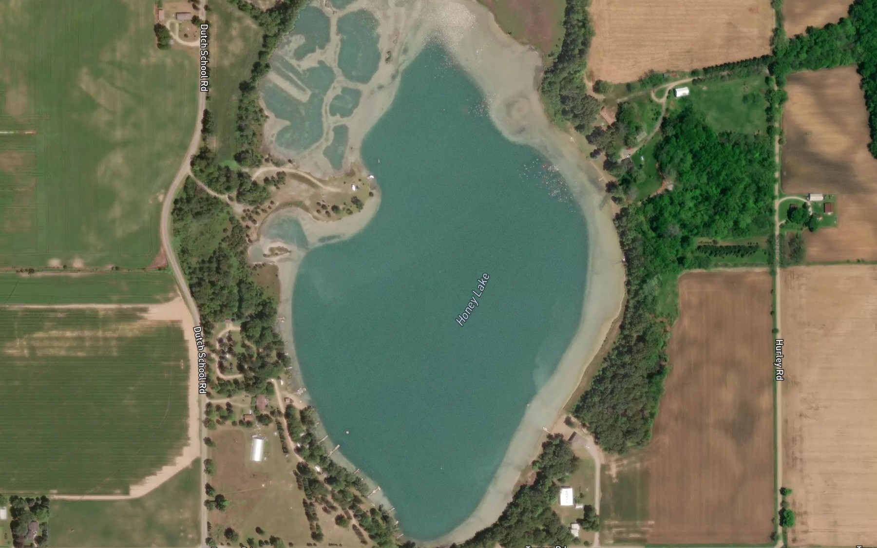 Satellite map of the Honey Lake