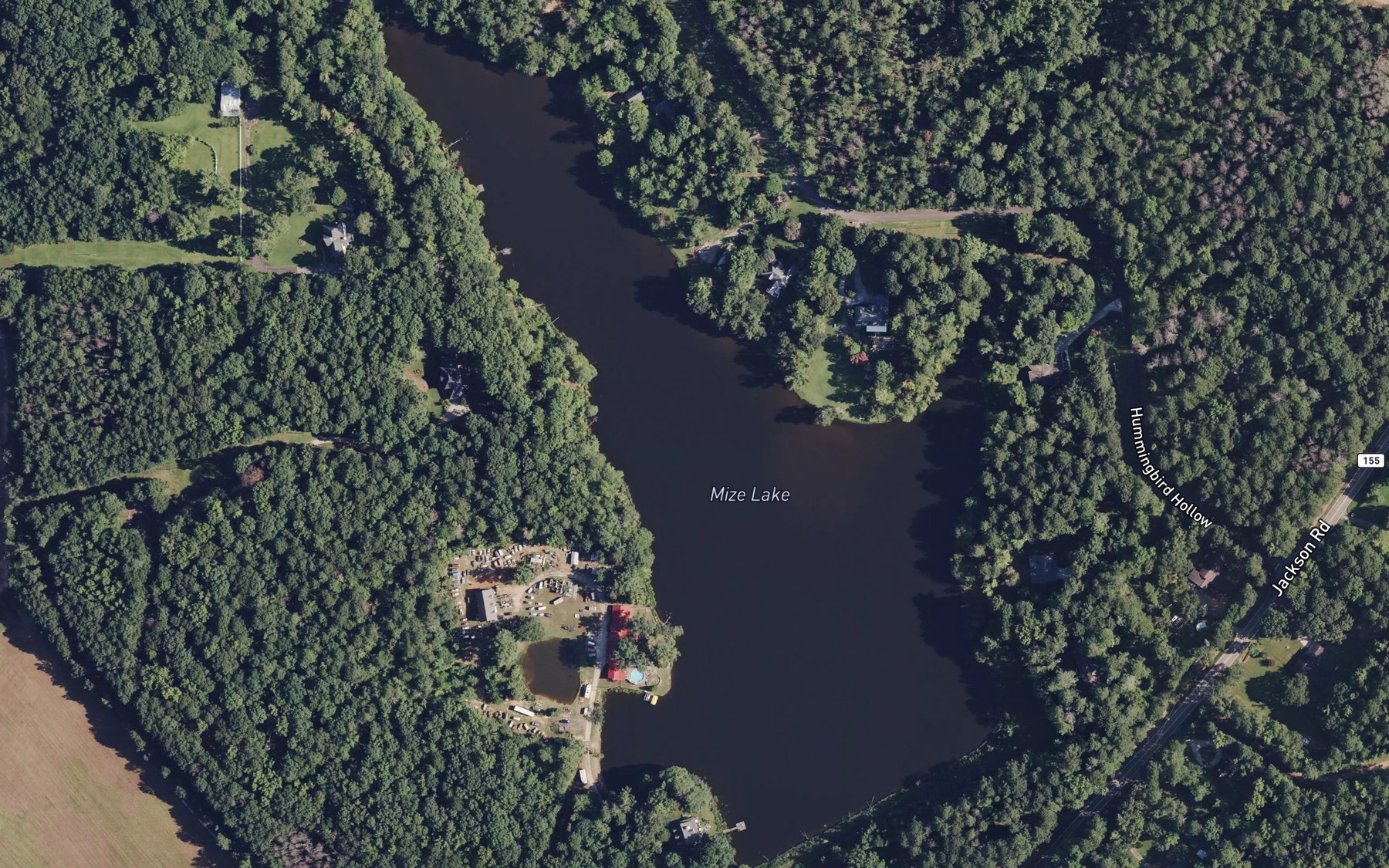 Satellite map of the Mize Lake