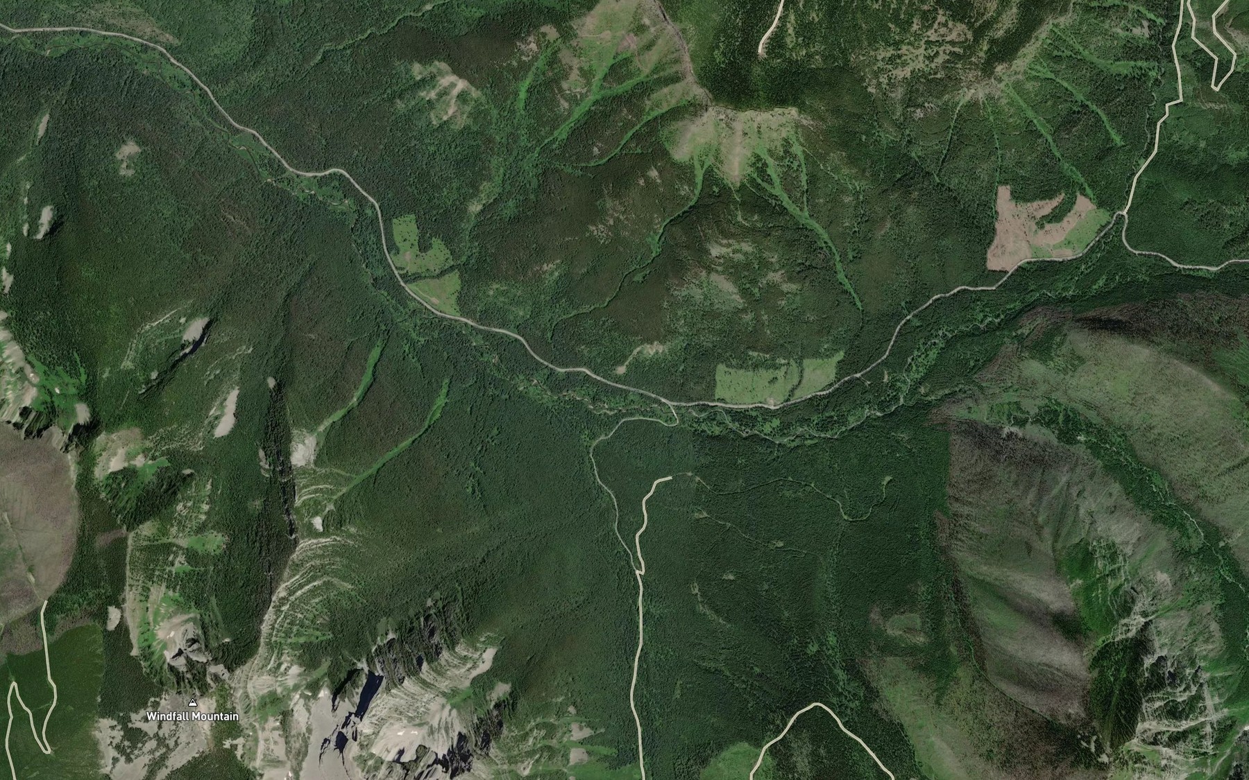 Satellite map of the Pylon Creek