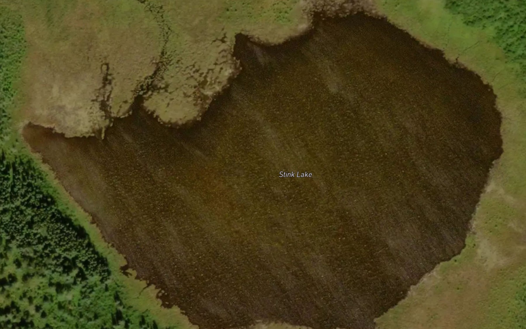 Satellite map of the Stink Lake