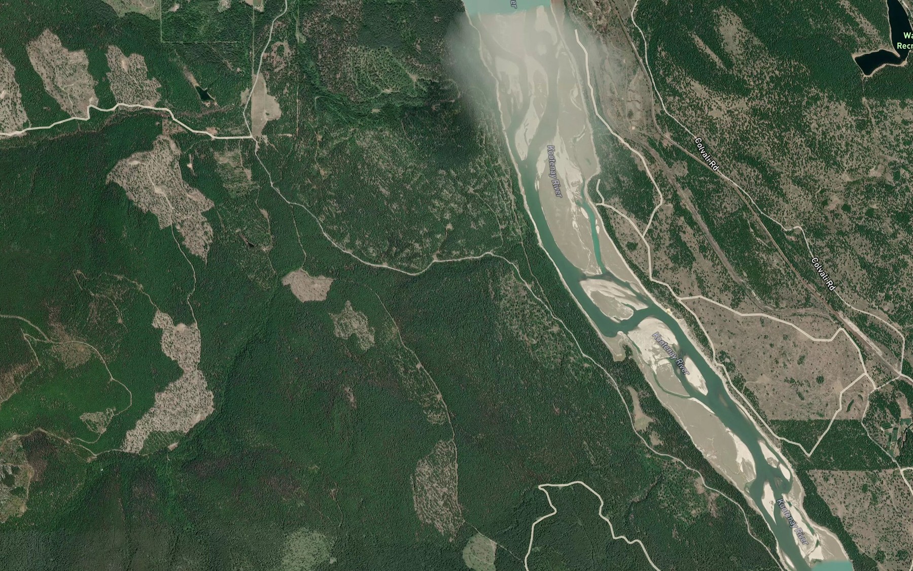 Satellite map of the Rocky Creek