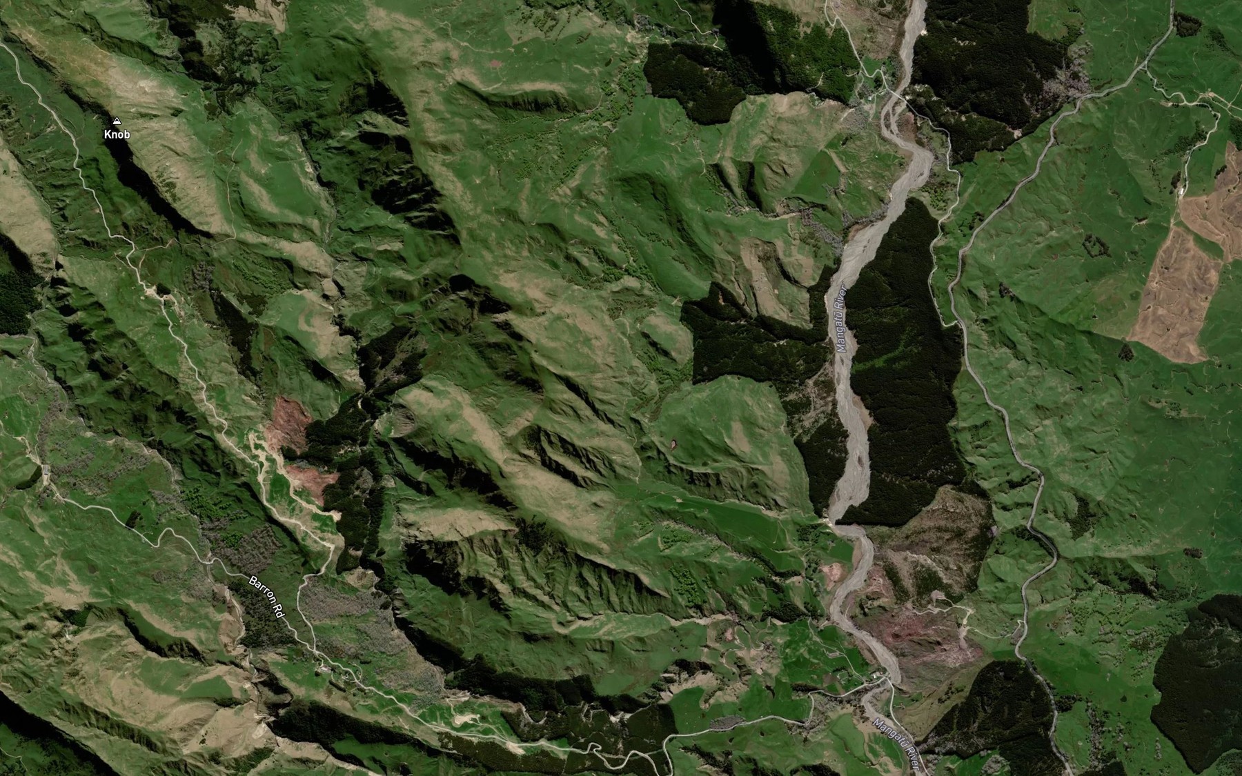 Satellite map of the Opokongaruru Stream