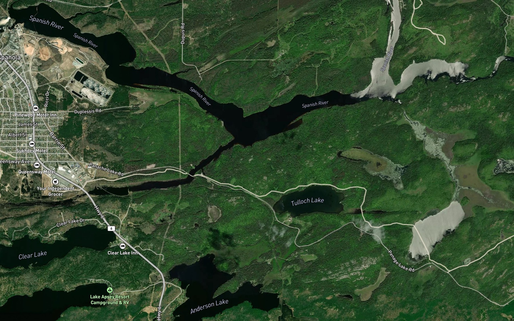Satellite map of the Darkie Creek