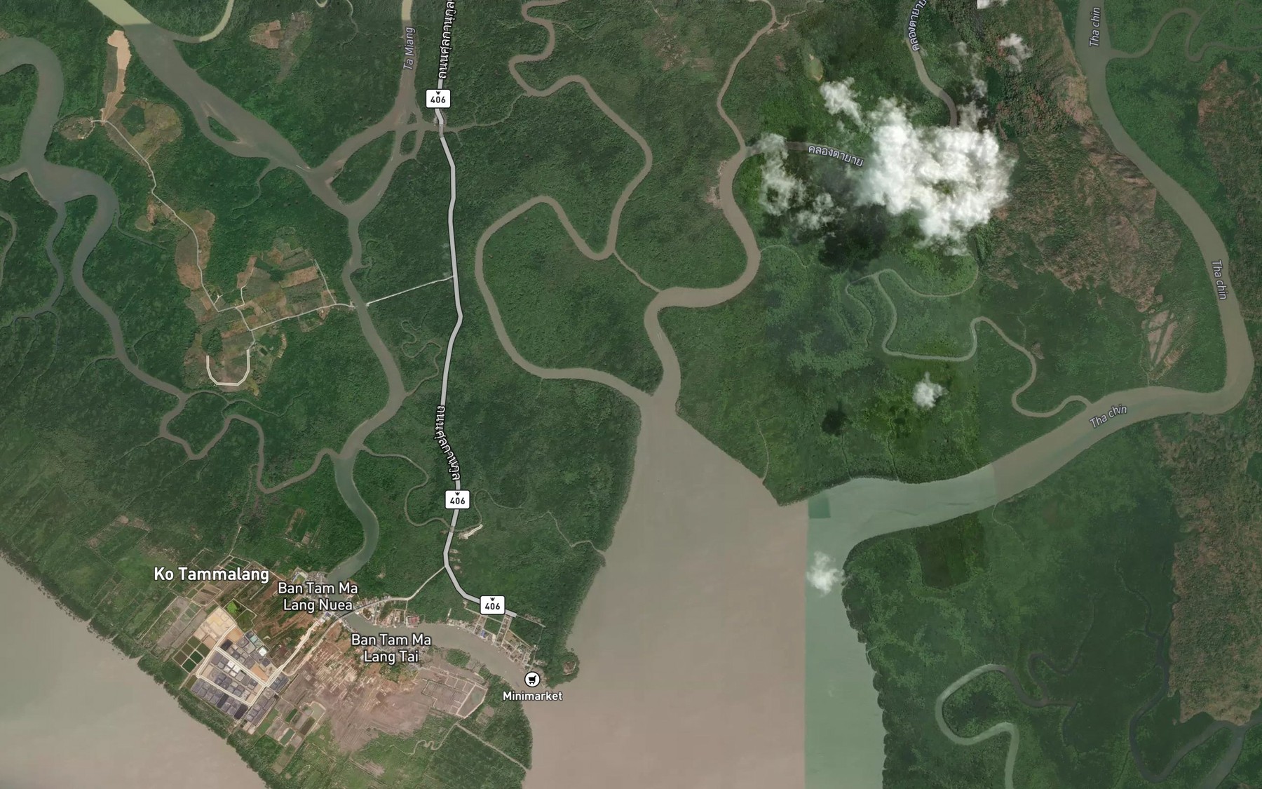 Satellite map of the Khlong Sen Ten