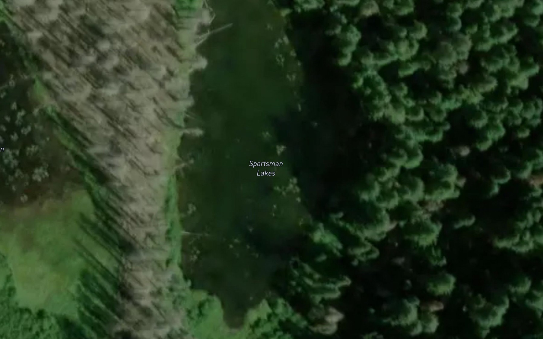 Satellite map of the Sportsman Lakes