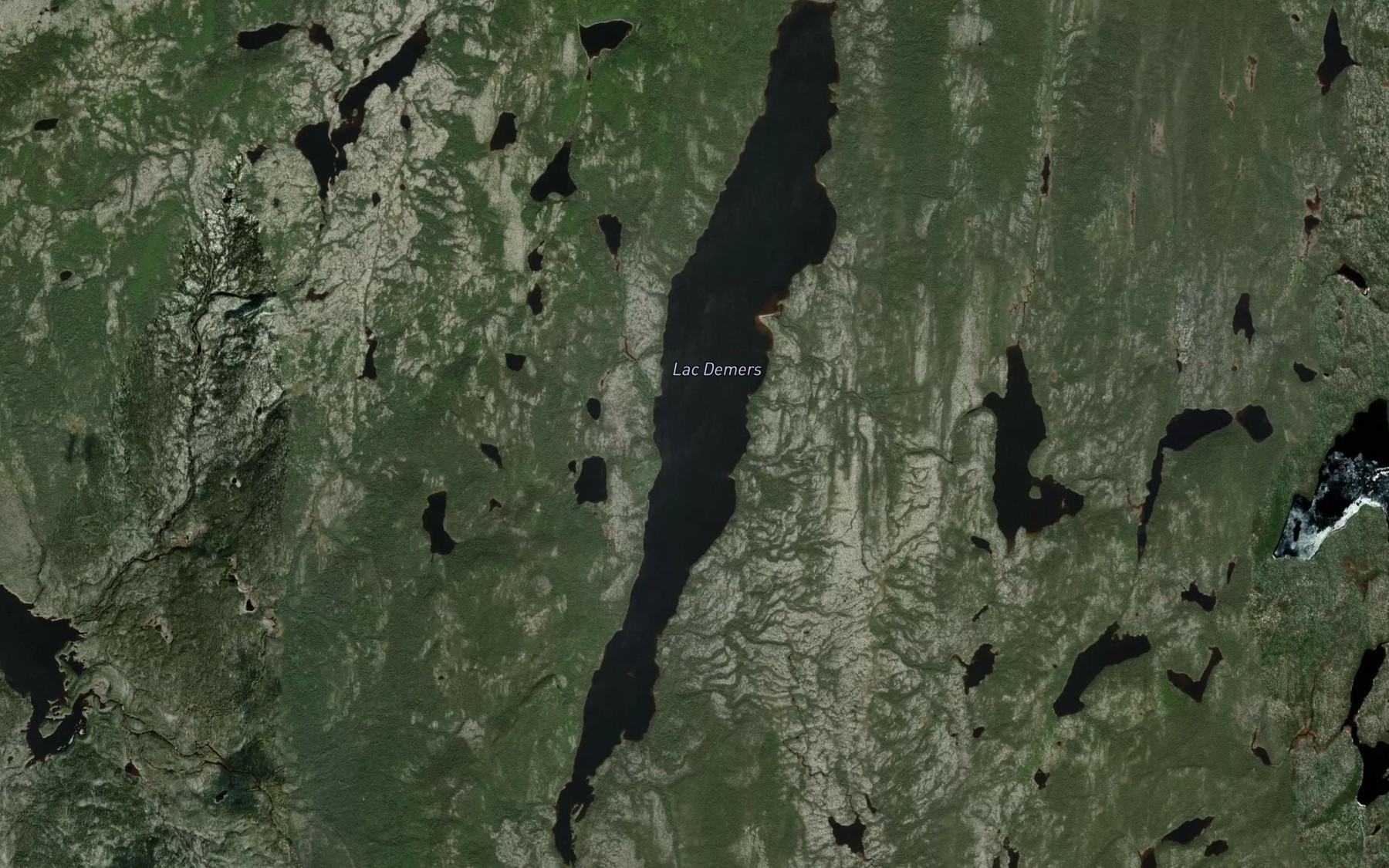 Satellite map of the Lac Demers