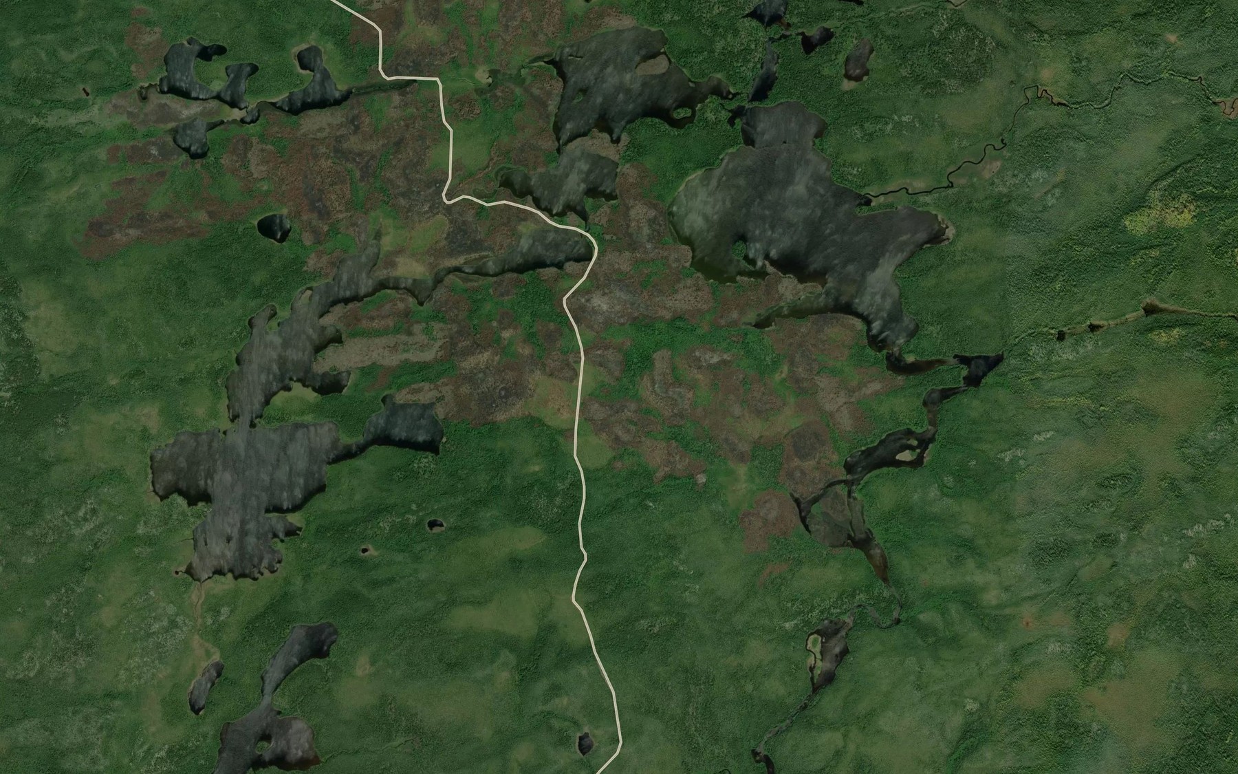 Satellite map of the Machan Lakes