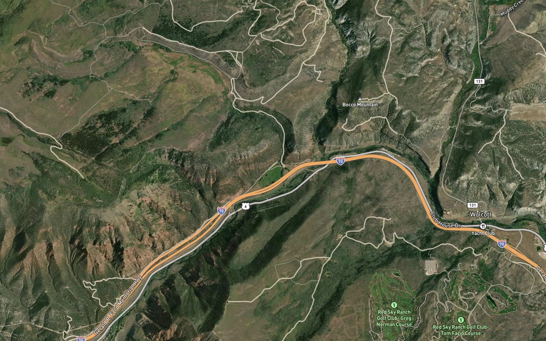 Satellite map of the Sherwood Ditch
