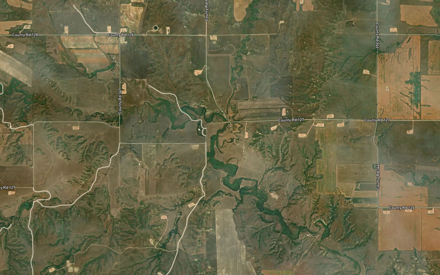 Satellite map of the North Fork Lone Tree Creek