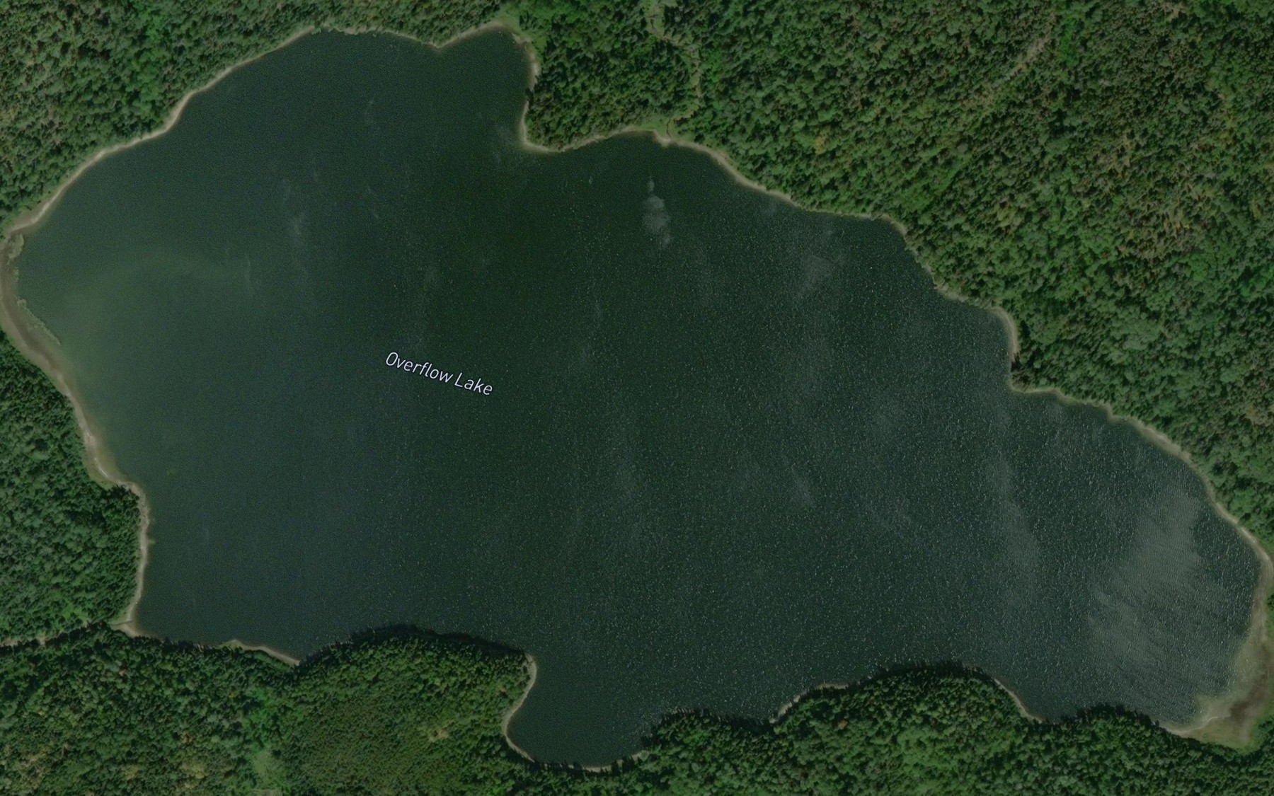 Satellite map of the Overflow Lake