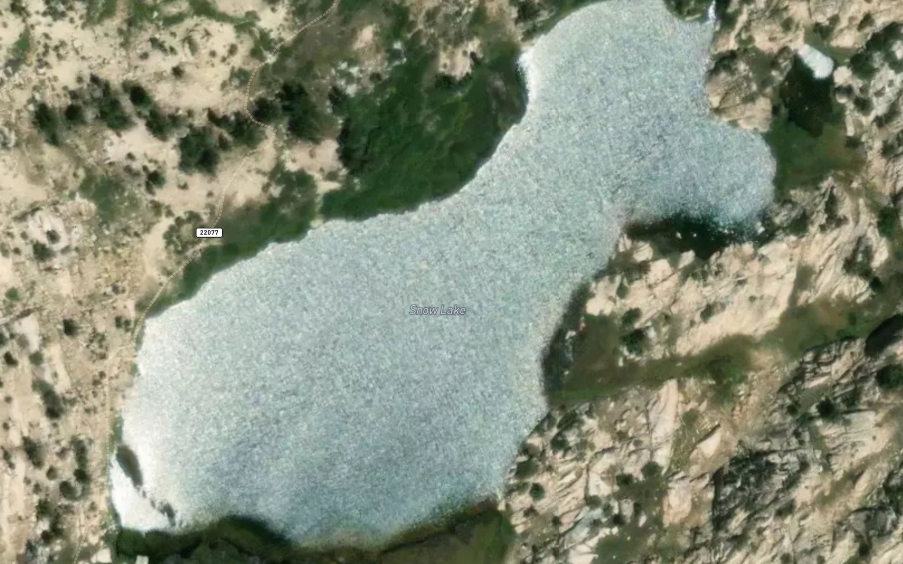 Satellite map of the Snow Lake