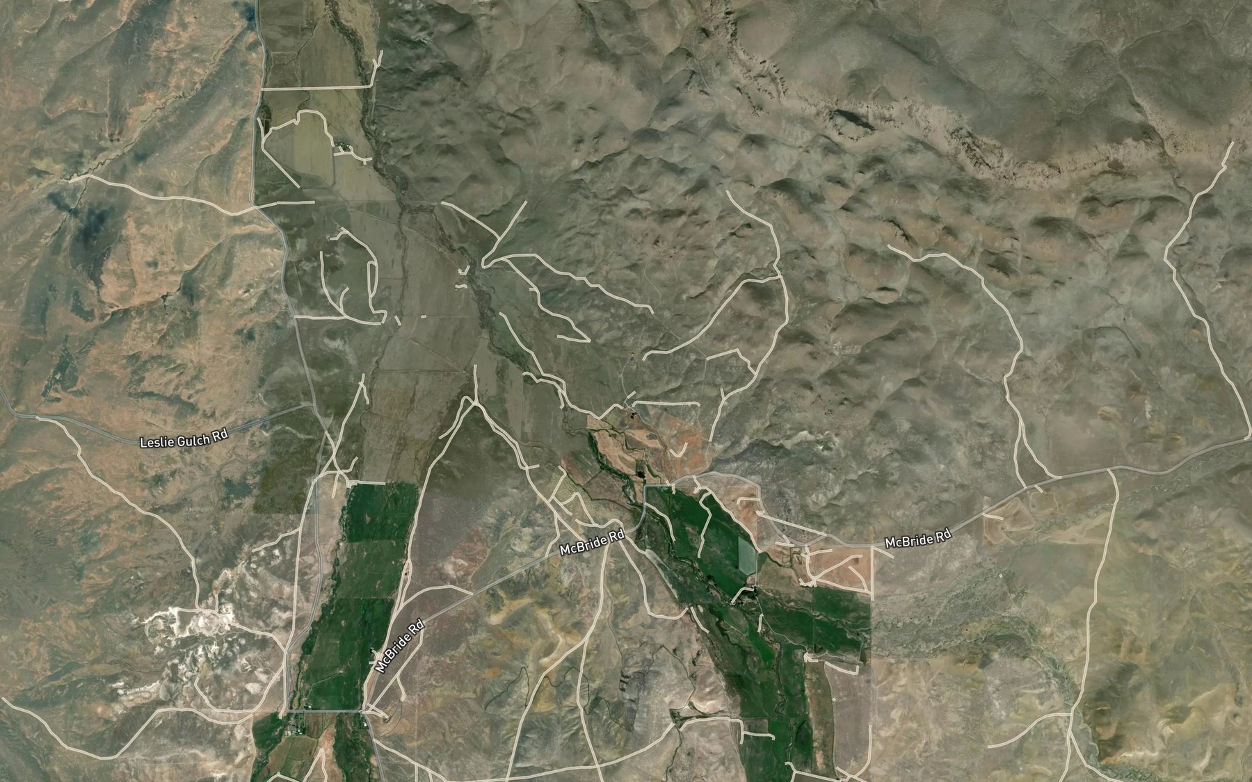 Satellite map of the McKenzie-Greeley Ditch