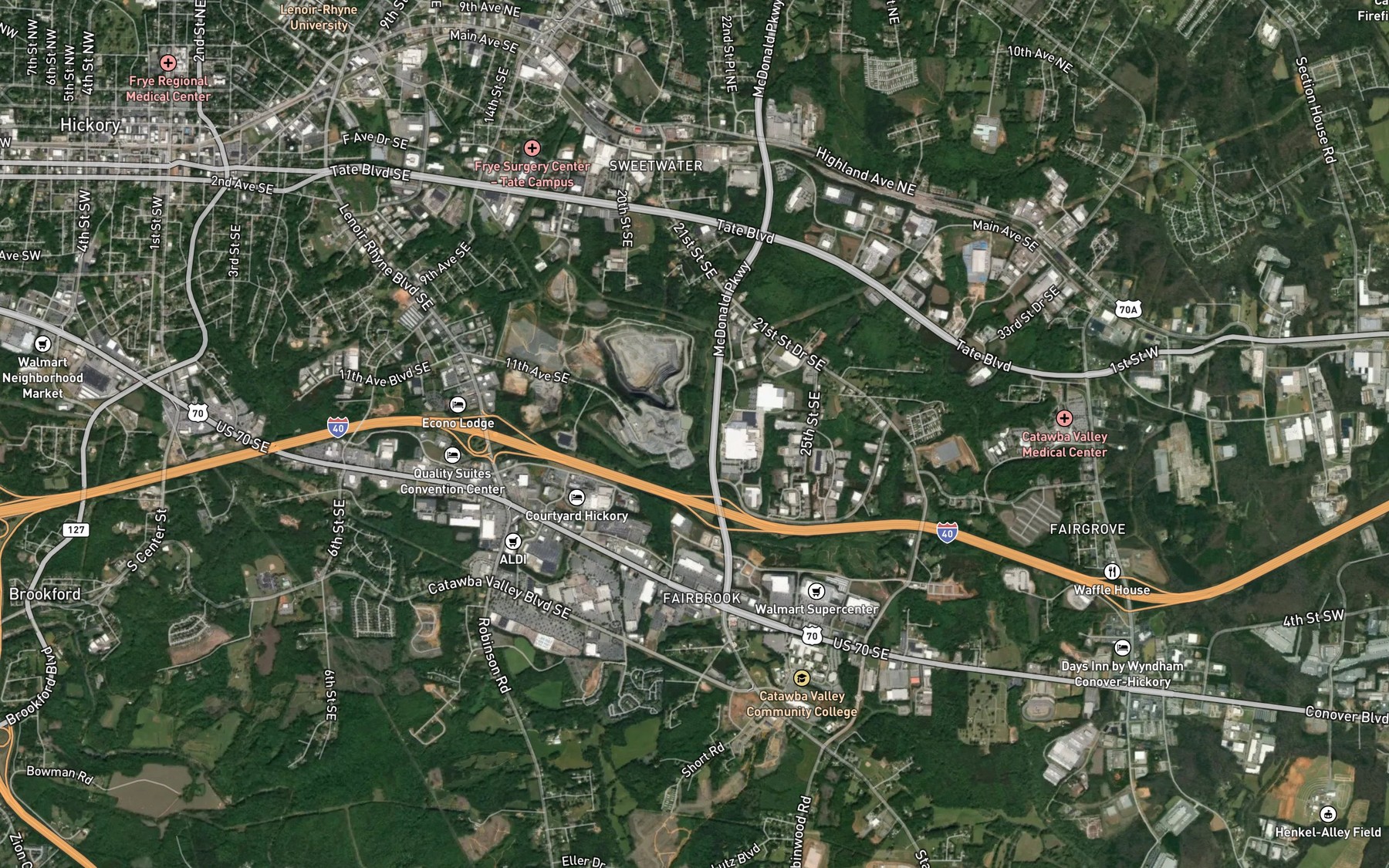Satellite map of the Martin-Marietta Lake