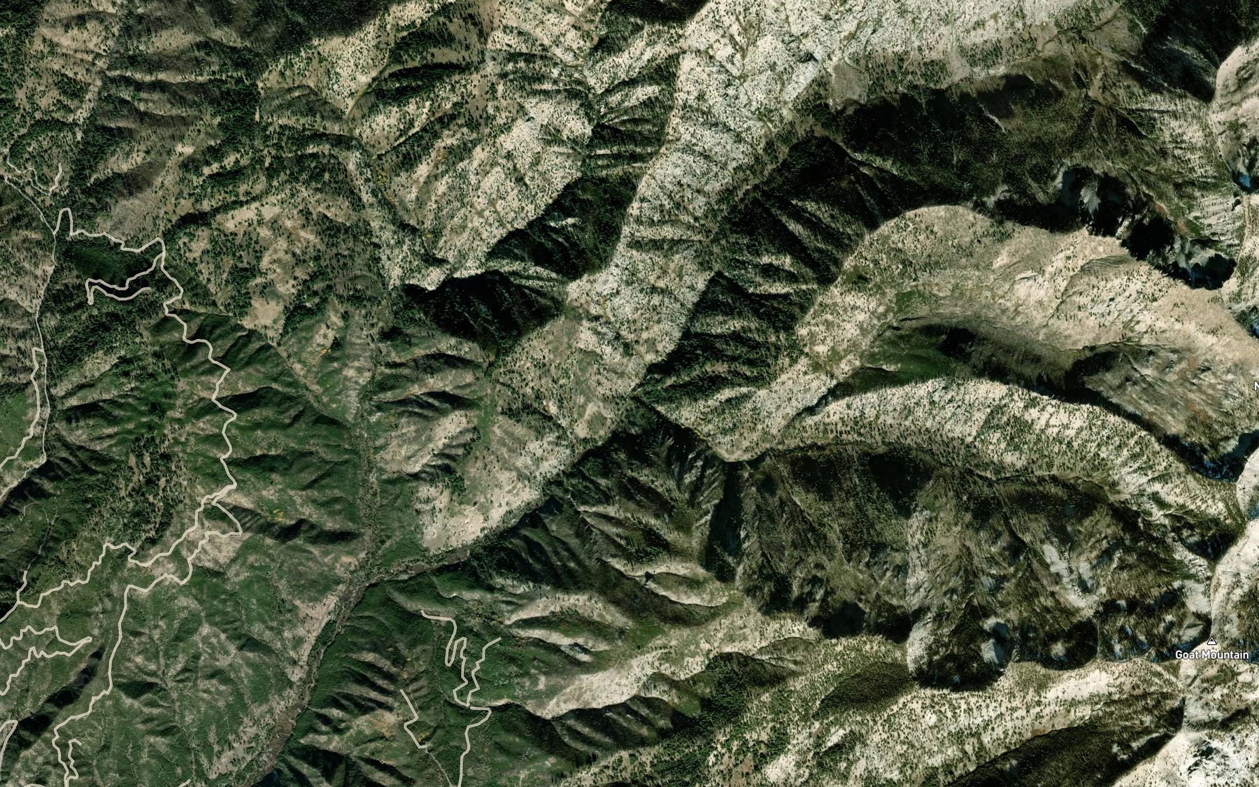 Satellite map of the Cub Creek