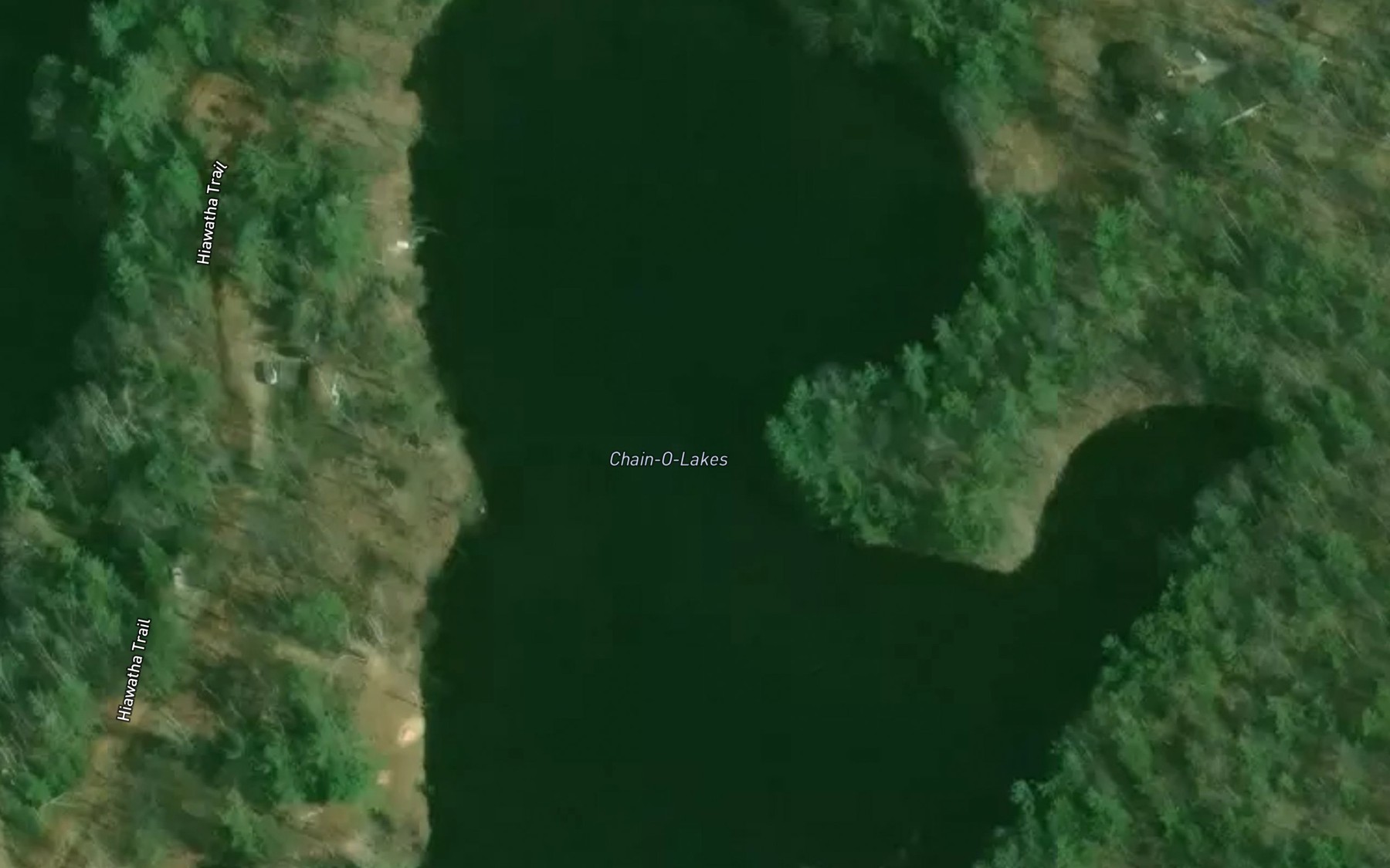 Satellite map of the Chain-O-Lakes