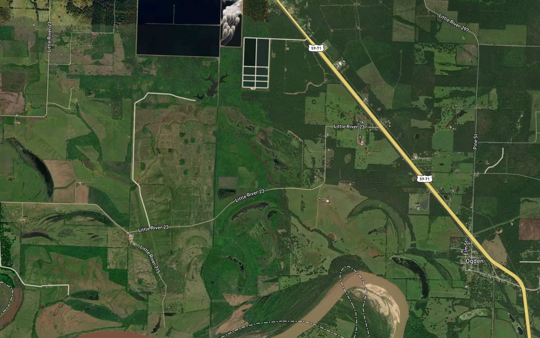 Satellite map of the Fish Lake