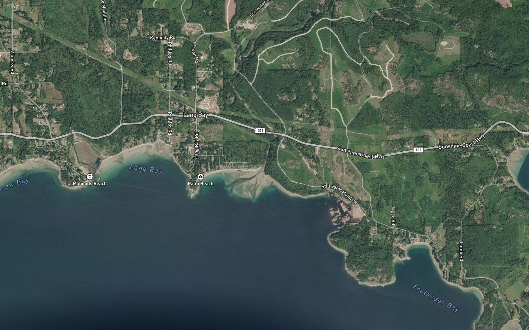 Satellite map of the Lois River