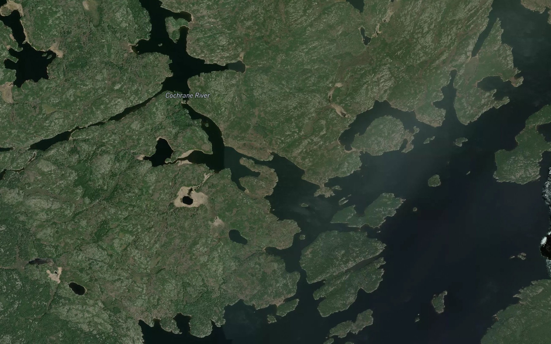 Satellite map of the Cochrane River