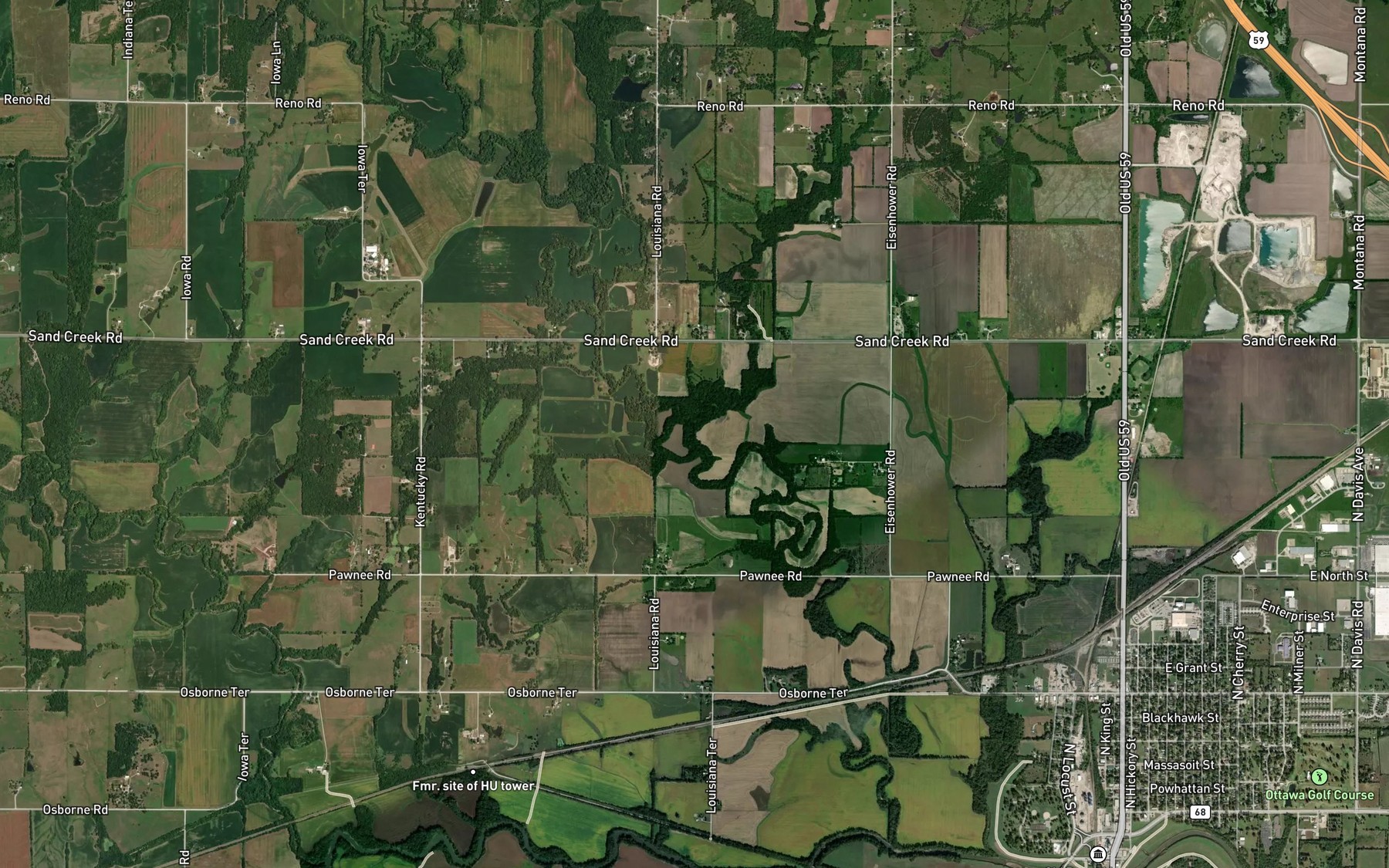 Satellite map of the Sand Creek