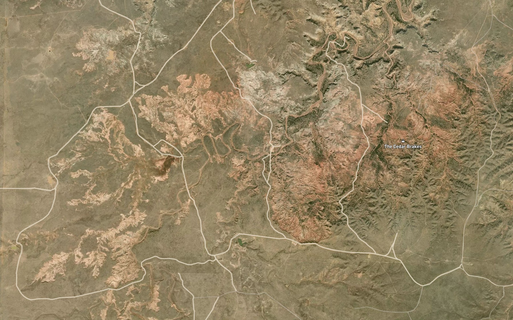 Satellite map of the Ledger Creek