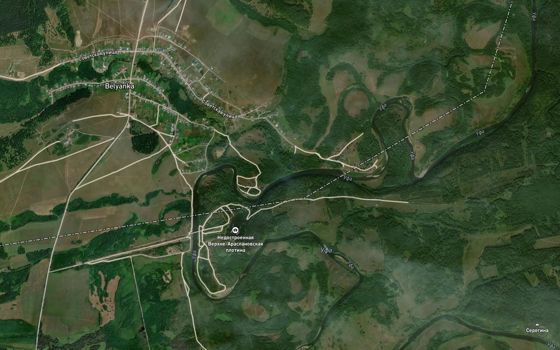 Satellite map of the Belyanka