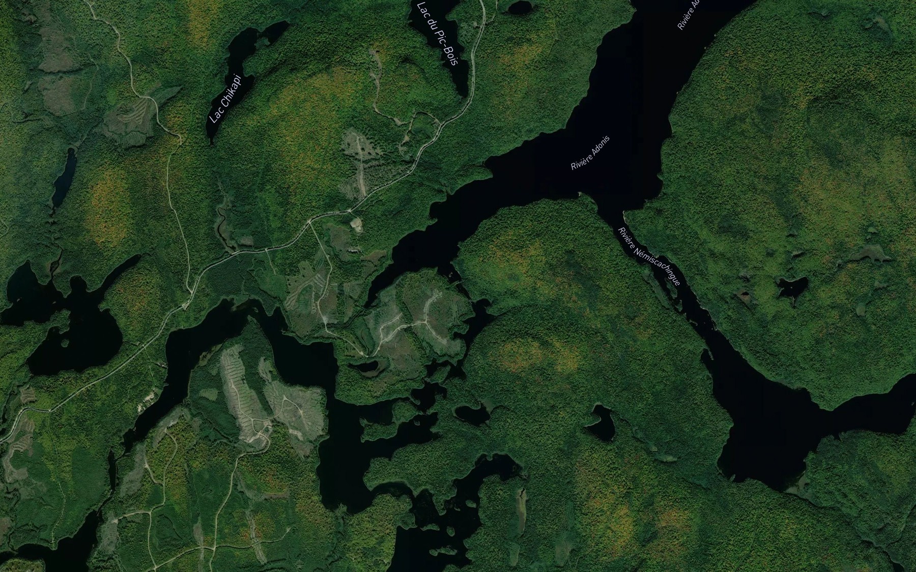 Satellite map of the Riviere Tetipatciwon