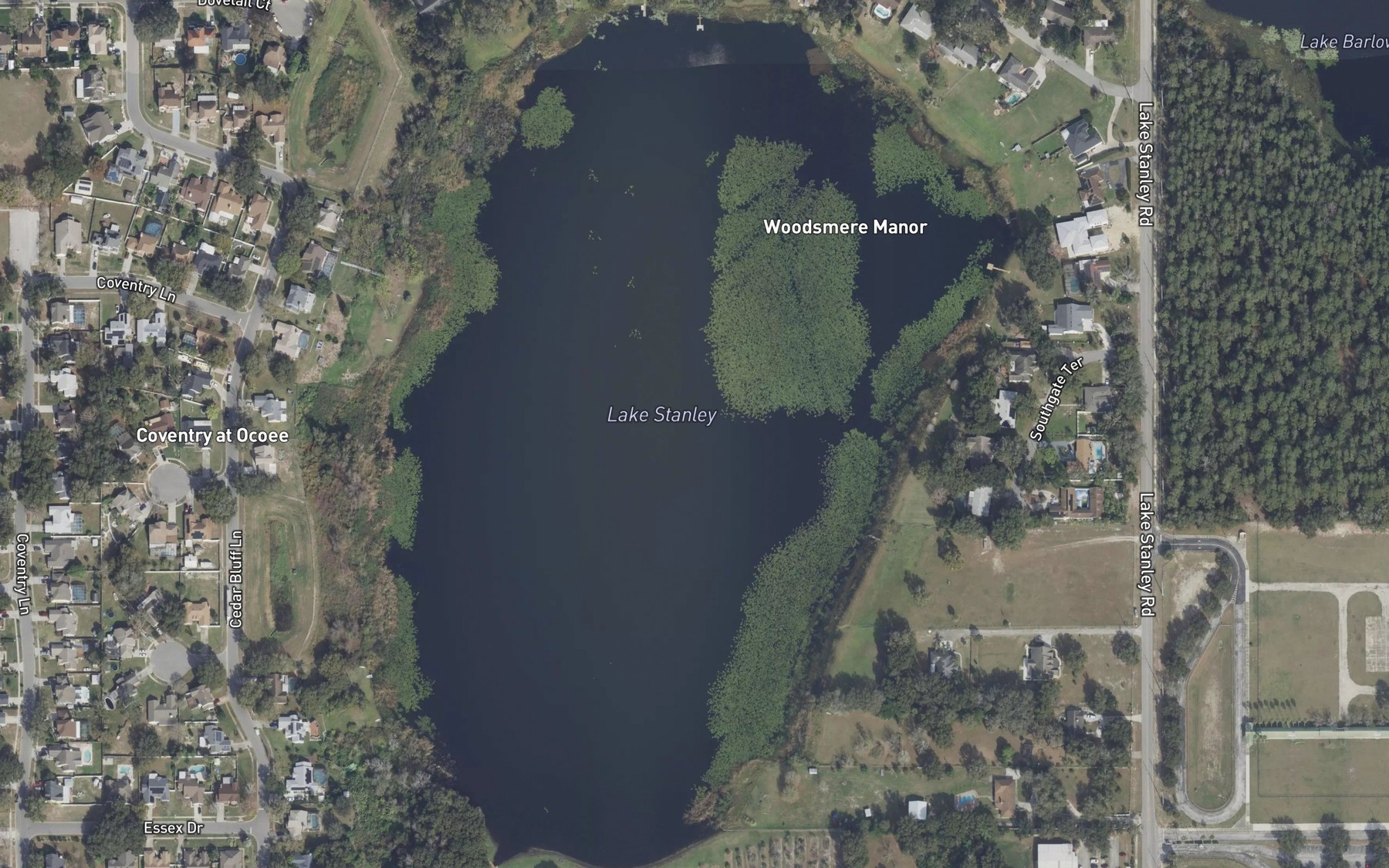 Satellite map of the Lake Stanley