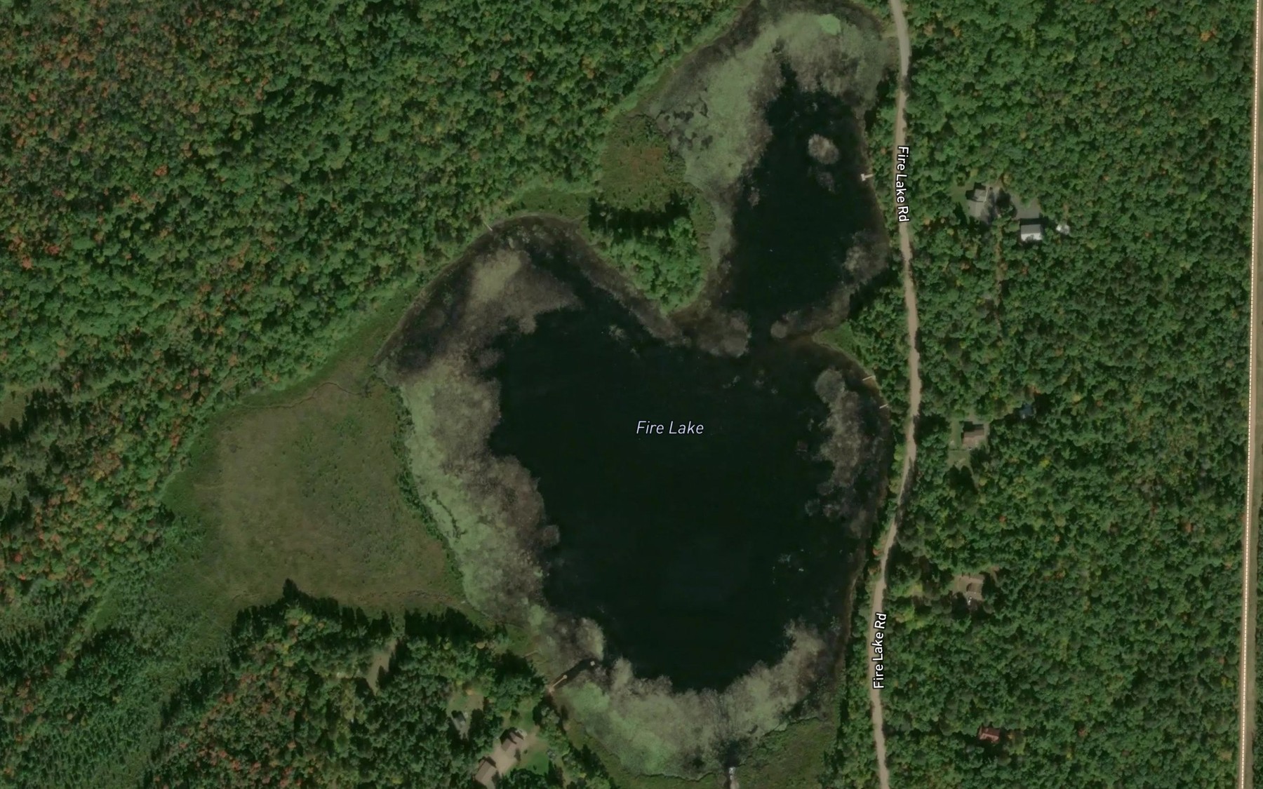 Satellite map of the Fire Lake