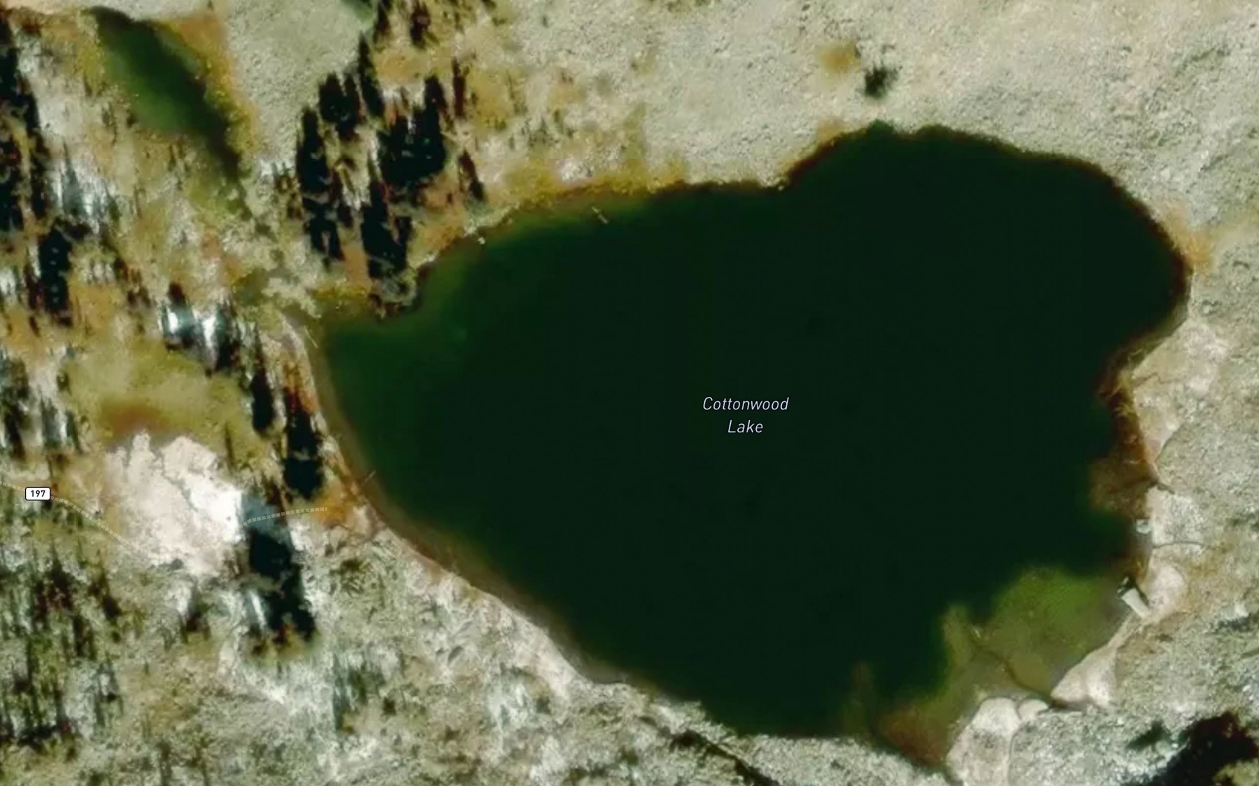 Satellite map of the Cottonwood Lake