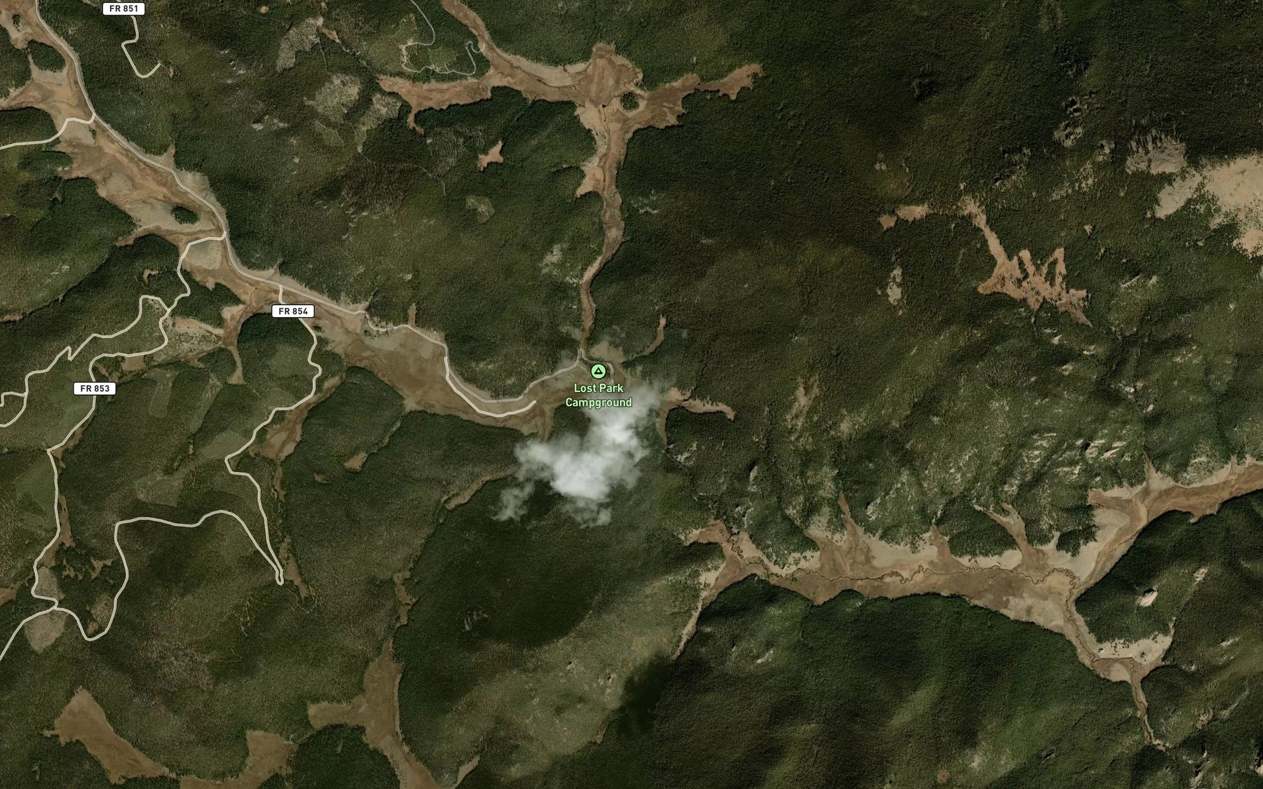 Satellite map of the South Fork Lost Creek