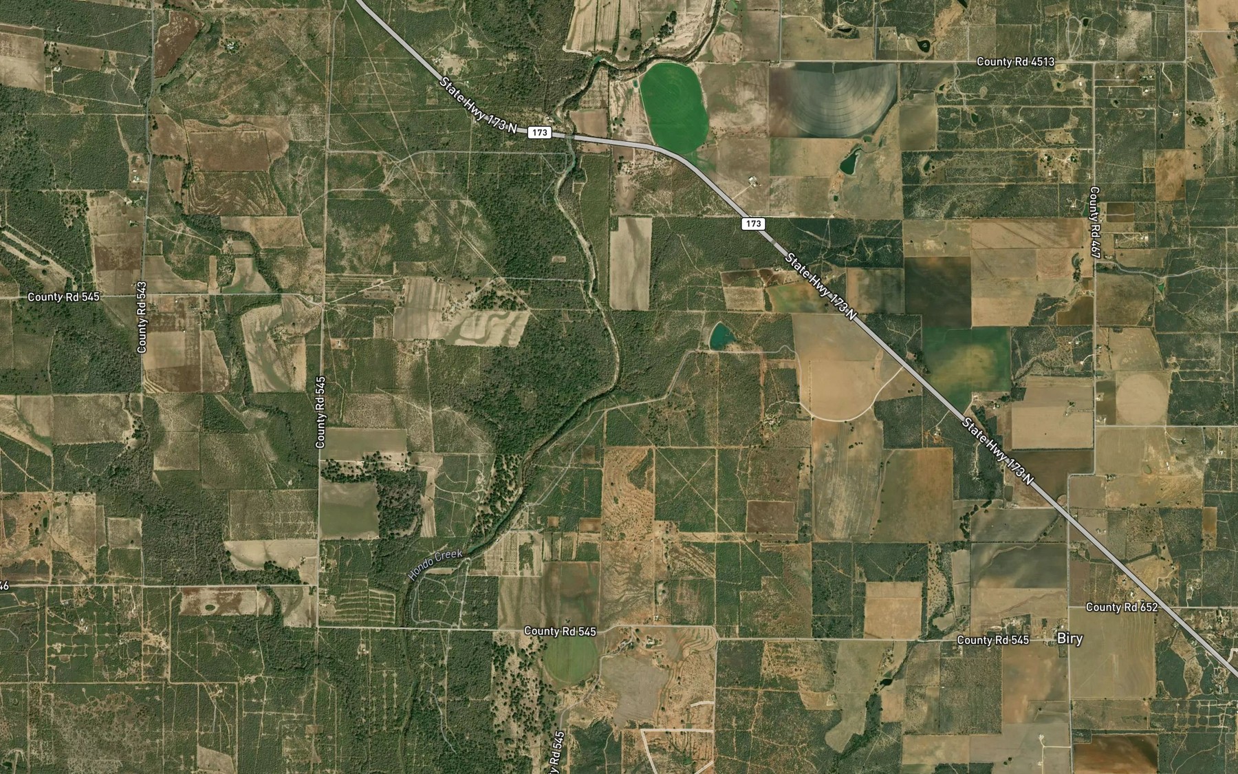 Satellite map of the Hog Wallow Slough