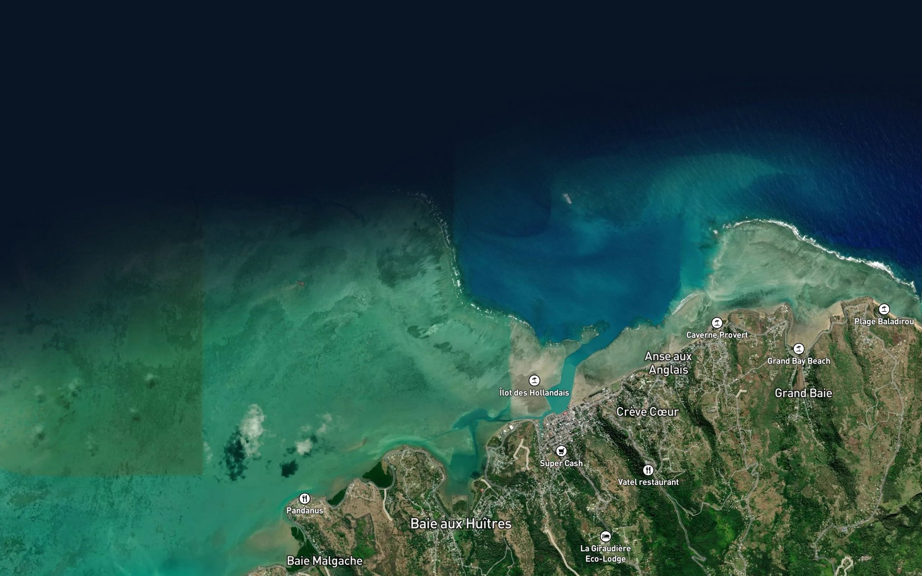 Satellite map of the Passe de L'Ouest