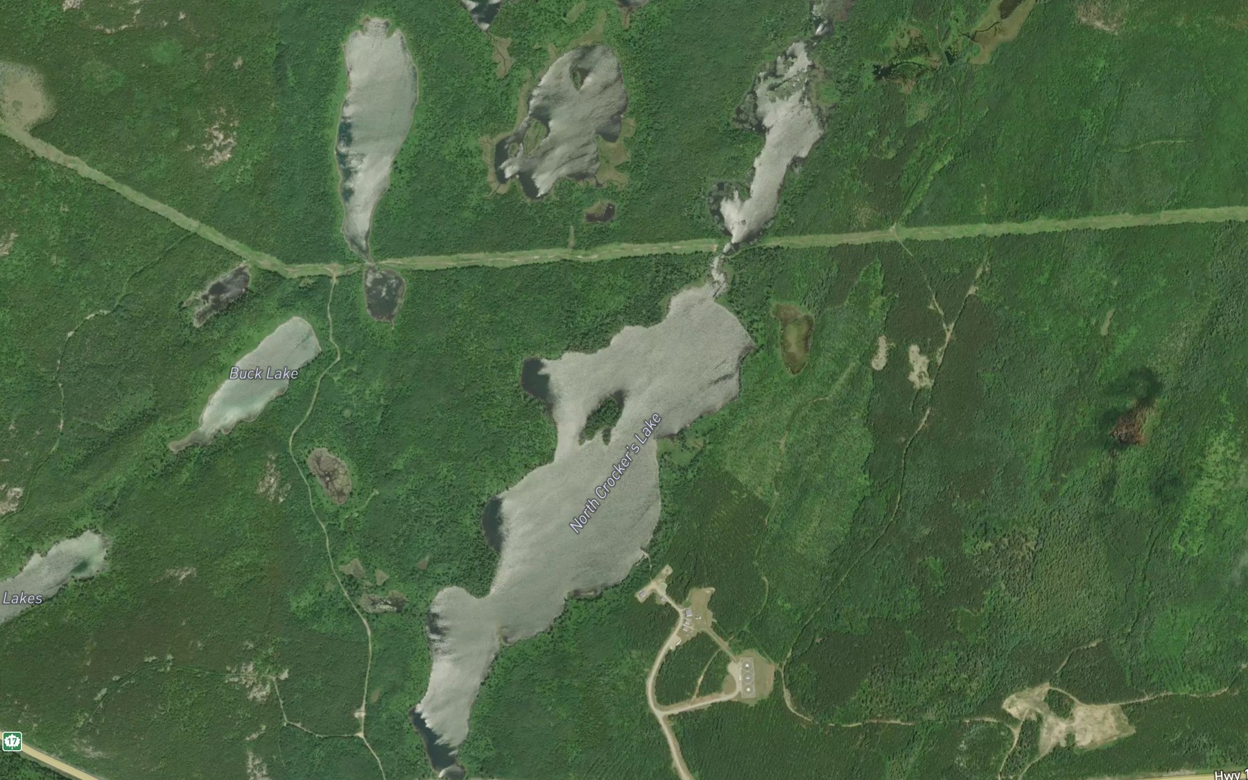 Satellite map of the North Crocker's Lake