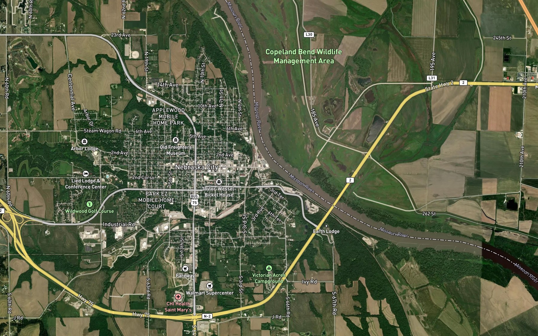 Satellite map of the South Table Creek