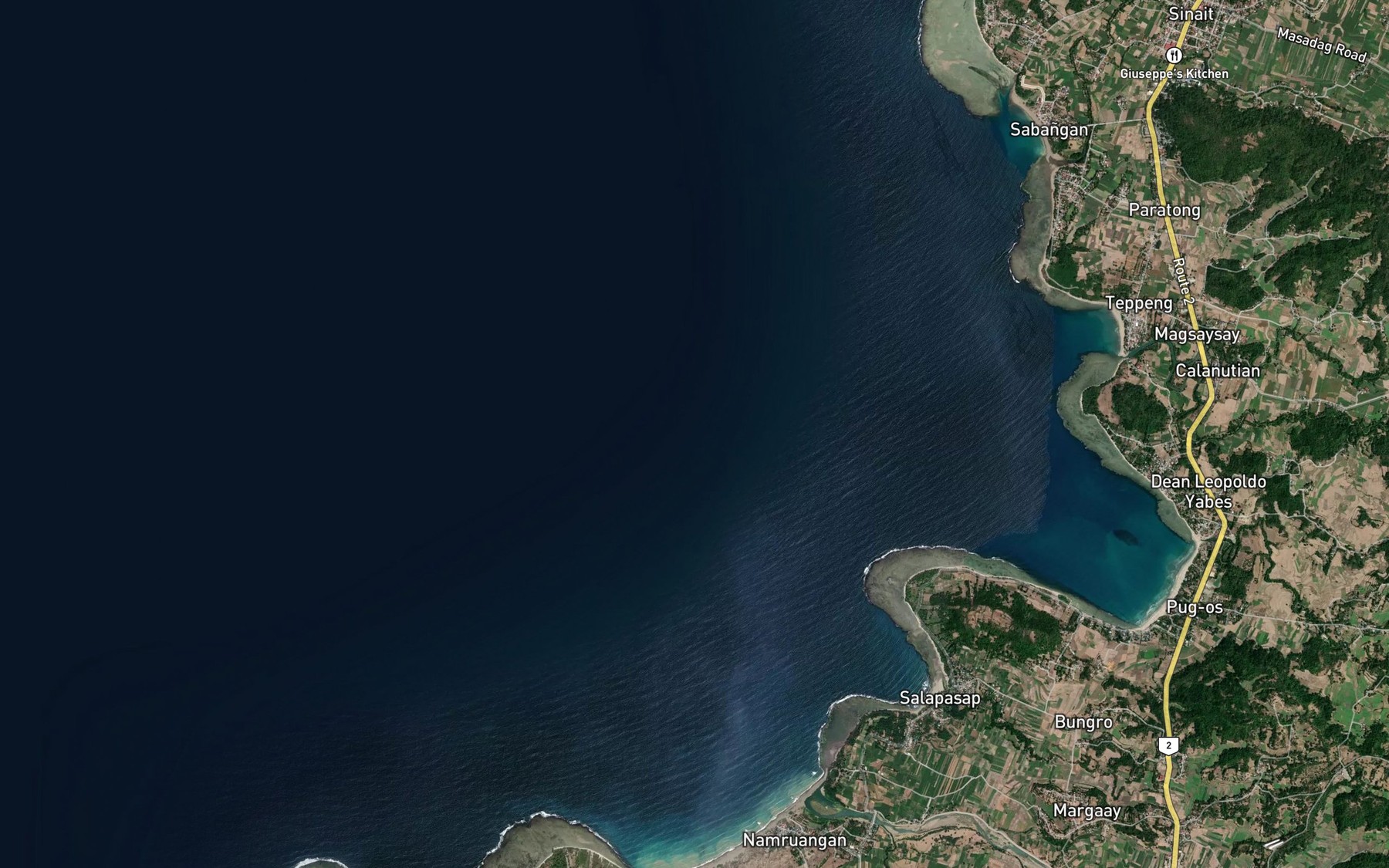 Satellite map of the Cabugao Shoal