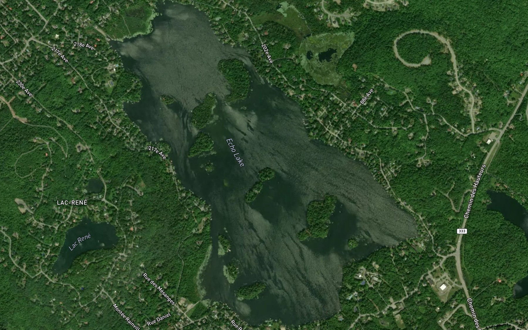 Satellite map of the Lac Echo