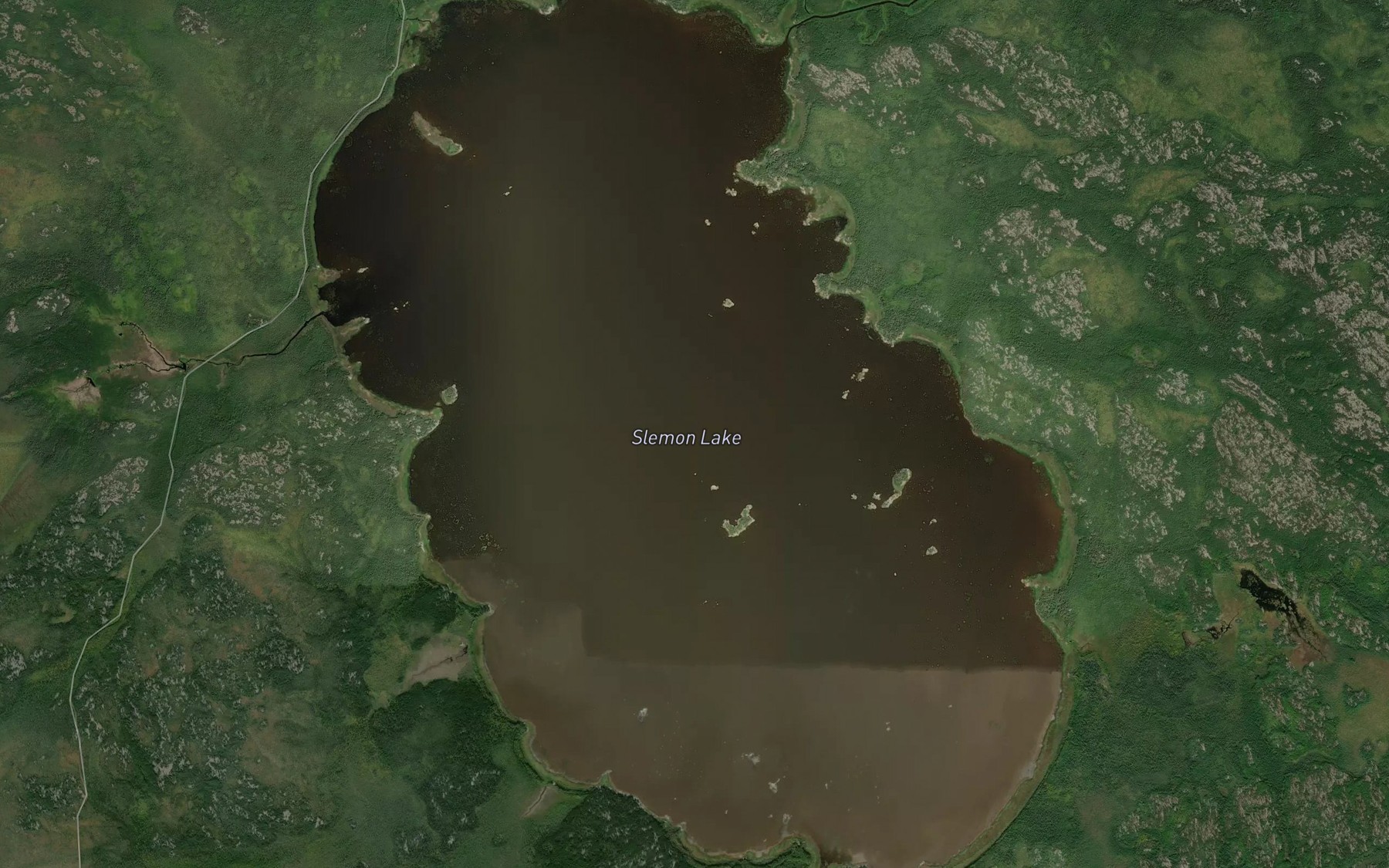 Satellite map of the Slemon Lake
