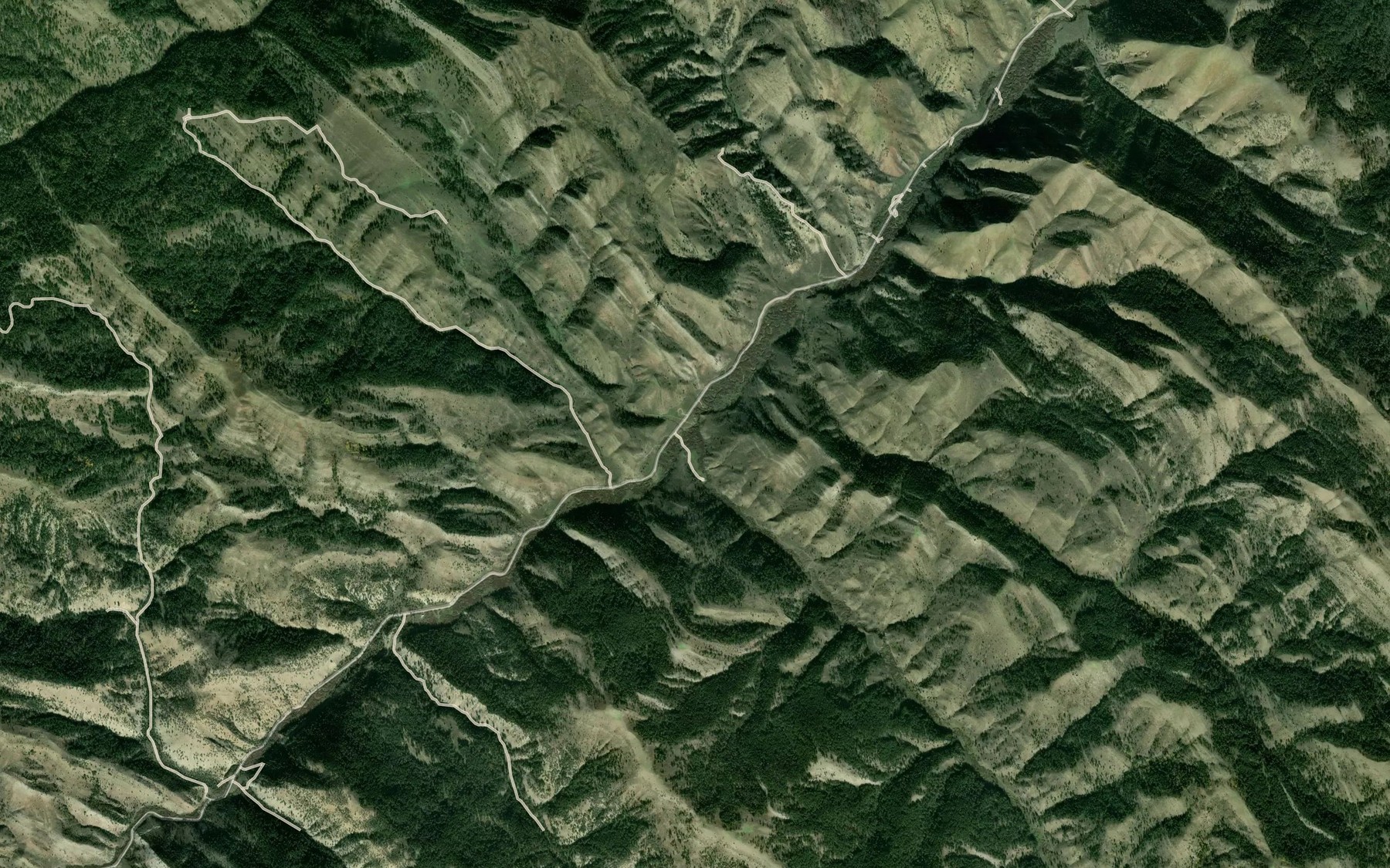 Satellite map of the South Fork Fall Creek