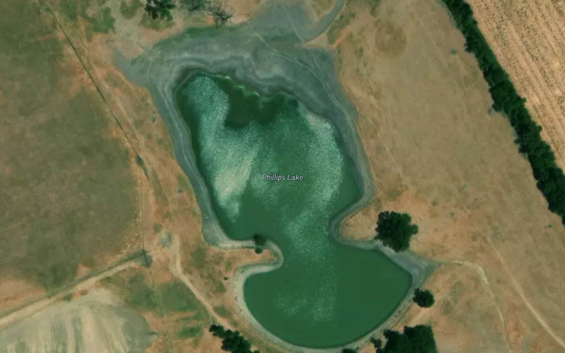 Satellite map of the Phillips Lake