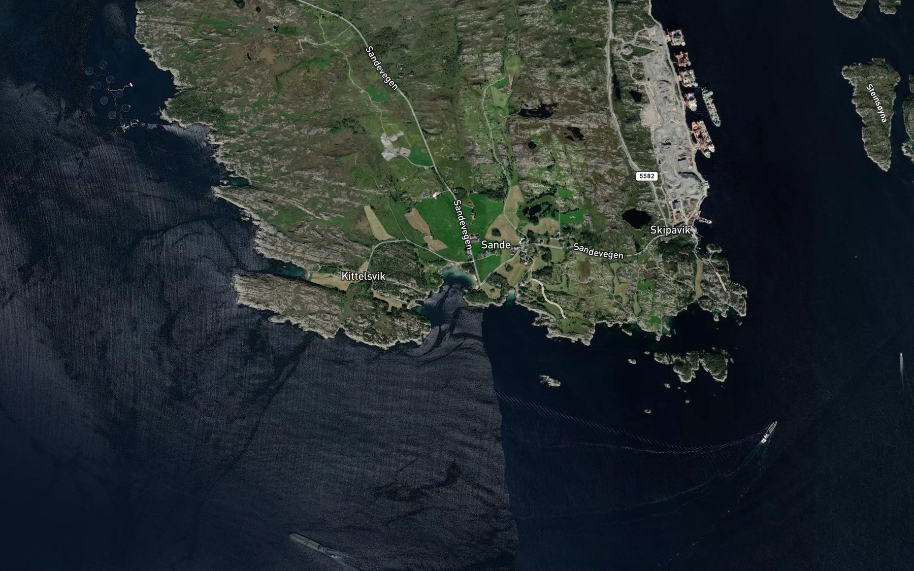 Satellite map of the Sandevika