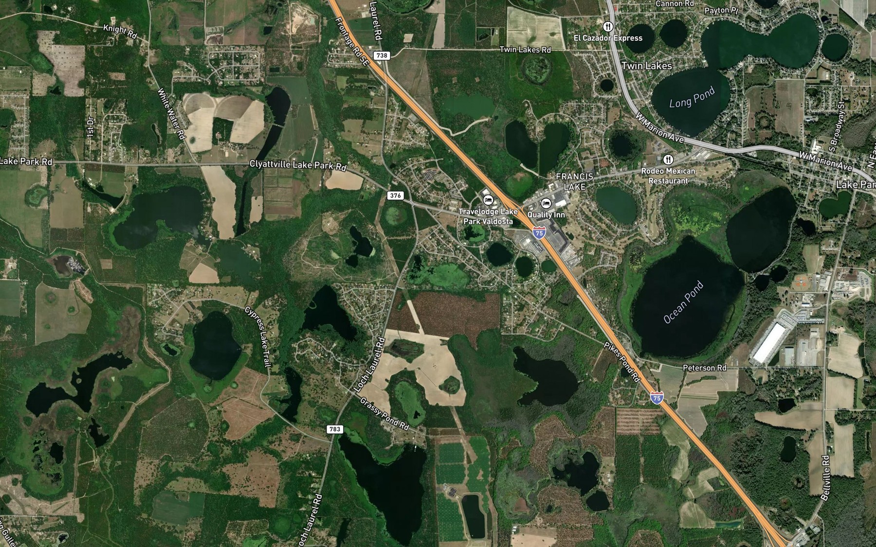 Satellite map of the Indian Lake