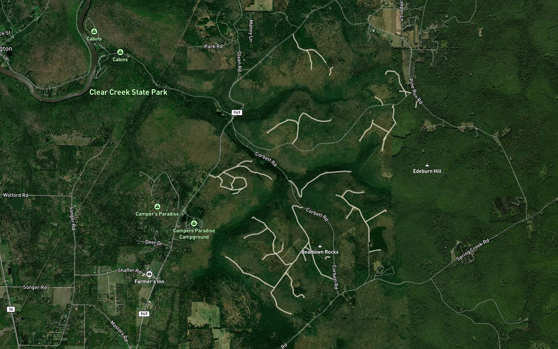 Satellite map of the Trap Run