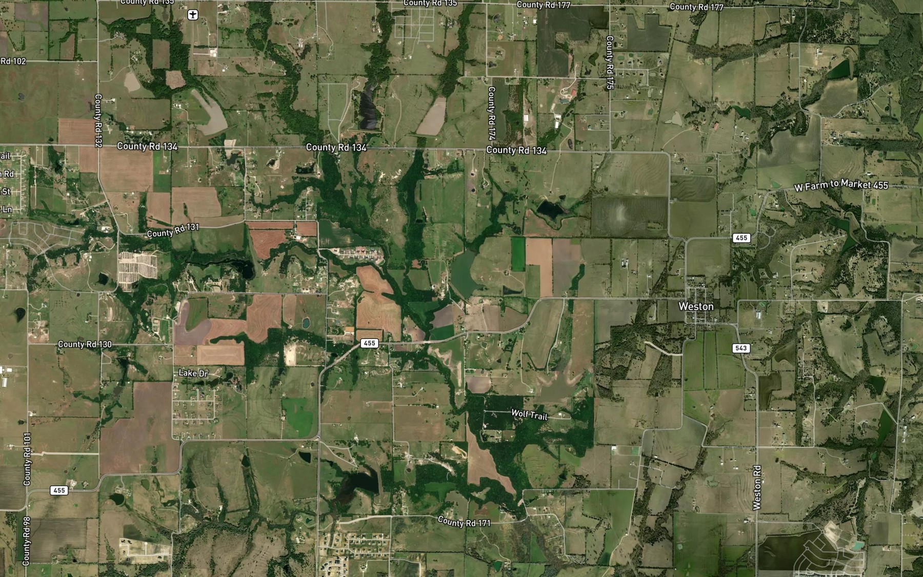 Satellite map of the Soil Conservation Service Site 8e Reservoir